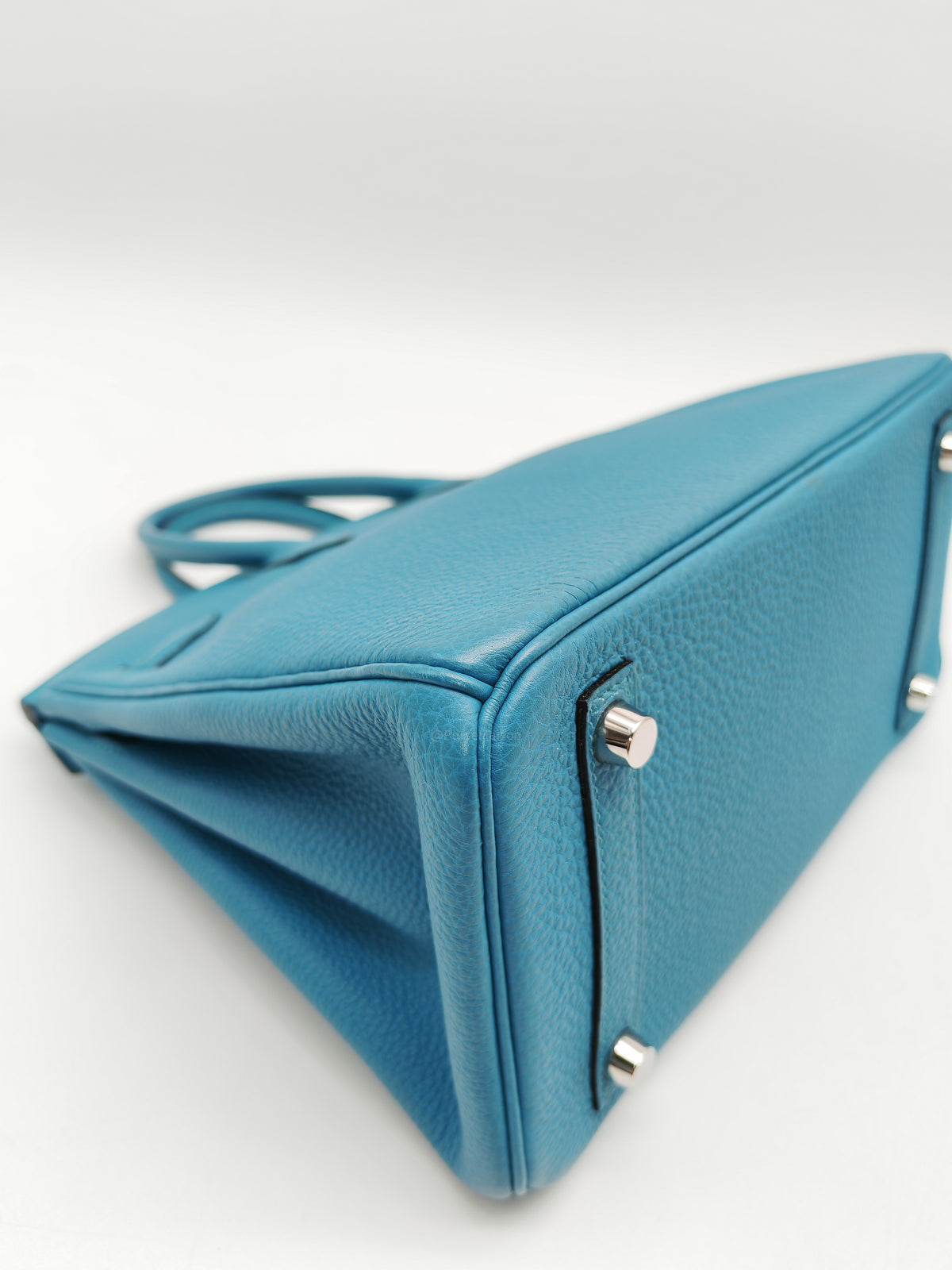 Hermes Birkin 25 in Turquoise Blue Togo Leather Palladium Hardware Stamp C(2018) | Purse Maison Luxury Bags Shop