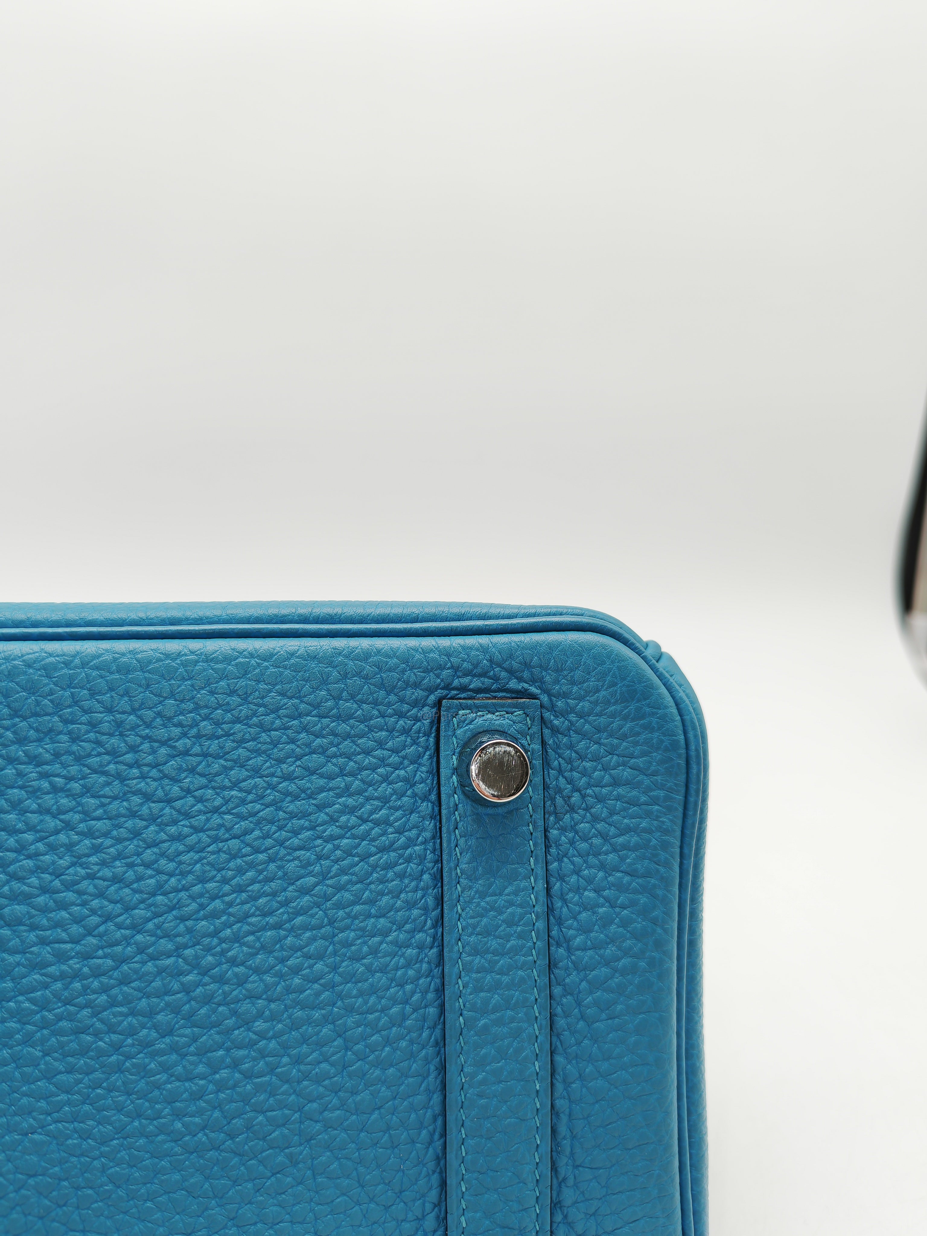 Hermes Birkin 25 in Turquoise Blue Togo Leather Palladium Hardware Stamp C(2018) | Purse Maison Luxury Bags Shop