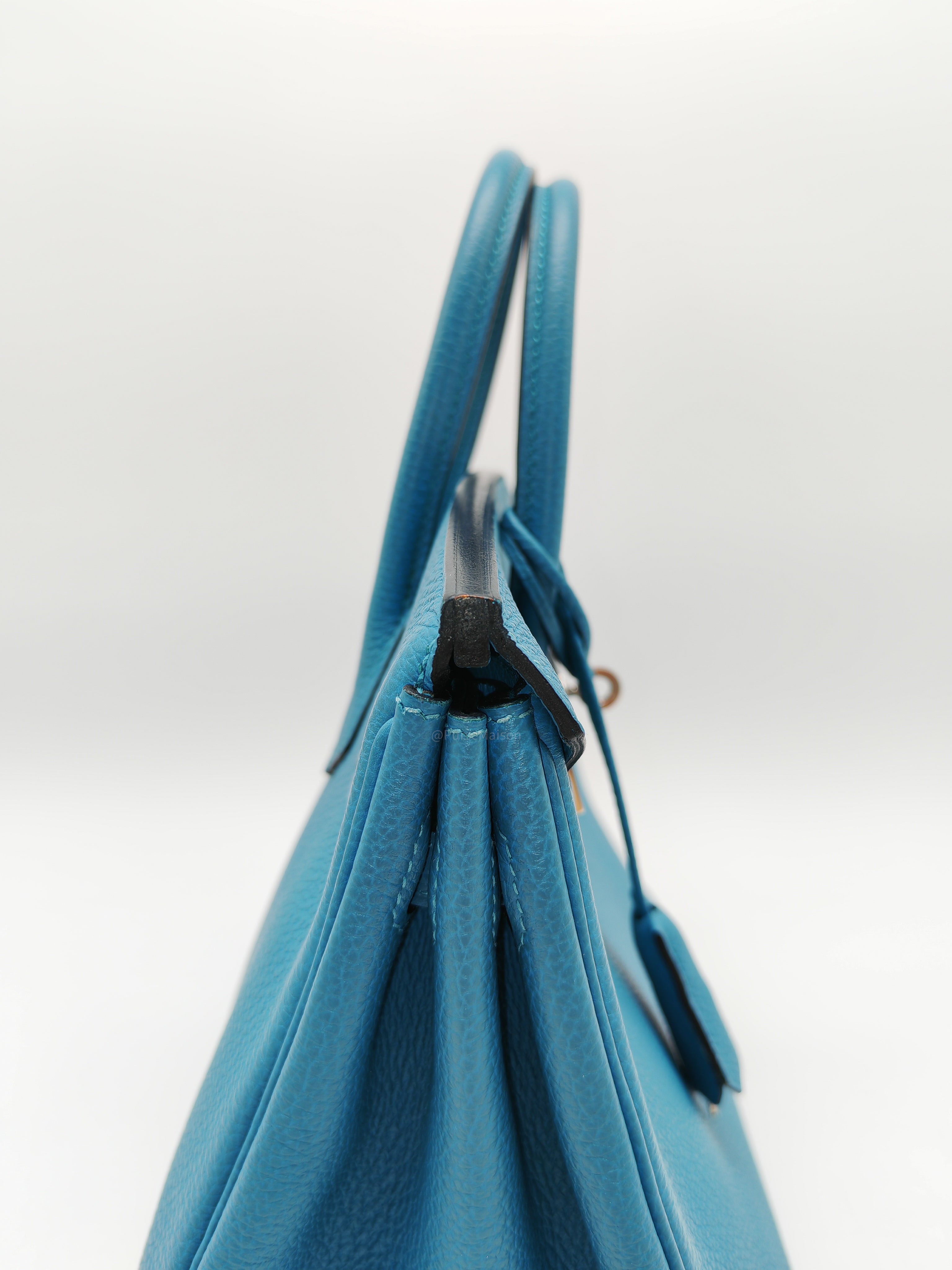 Hermes Birkin 25 in Turquoise Blue Togo Leather Palladium Hardware Stamp C(2018) | Purse Maison Luxury Bags Shop
