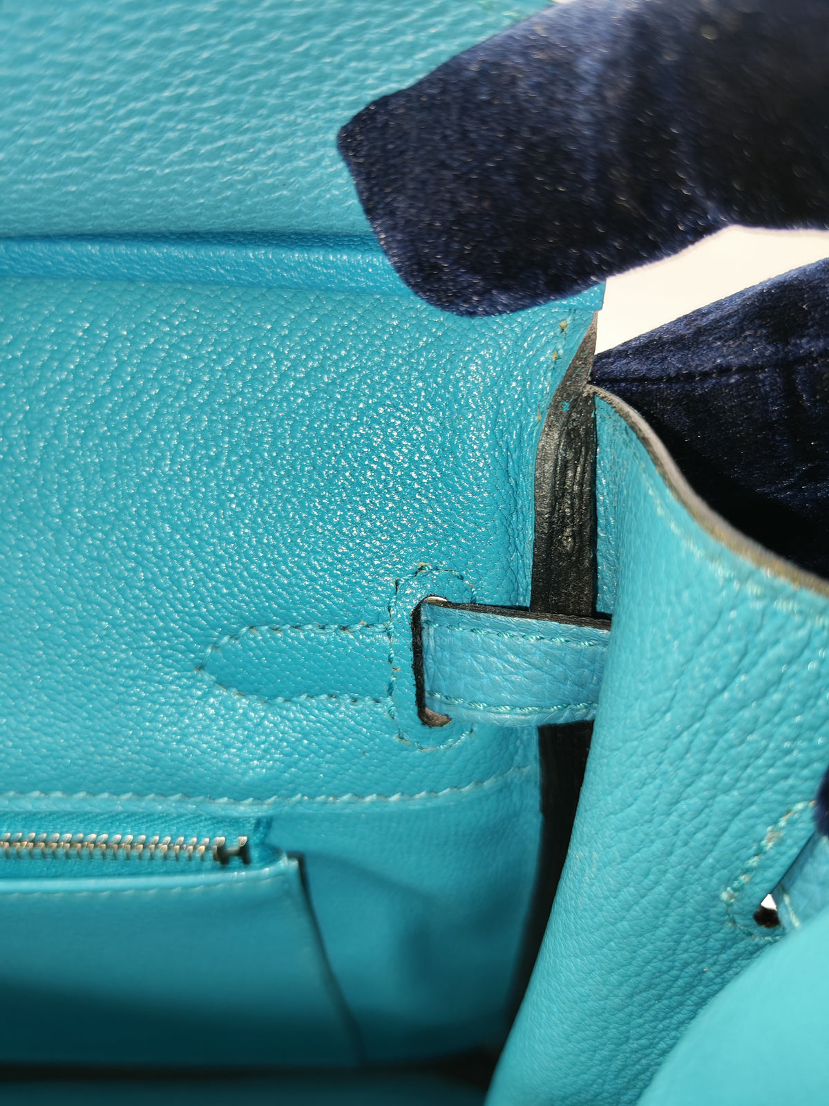 Hermes Birkin 25 in Turquoise Blue Togo Leather Palladium Hardware Stamp C(2018) | Purse Maison Luxury Bags Shop