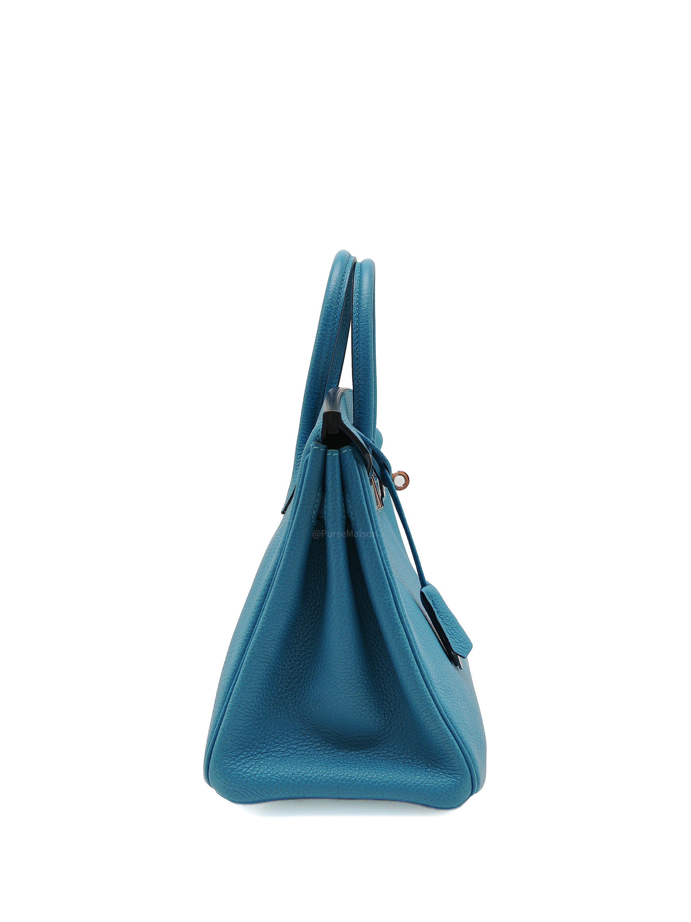 Hermes Birkin 25 in Turquoise Blue Togo Leather Palladium Hardware Stamp C(2018) | Purse Maison Luxury Bags Shop