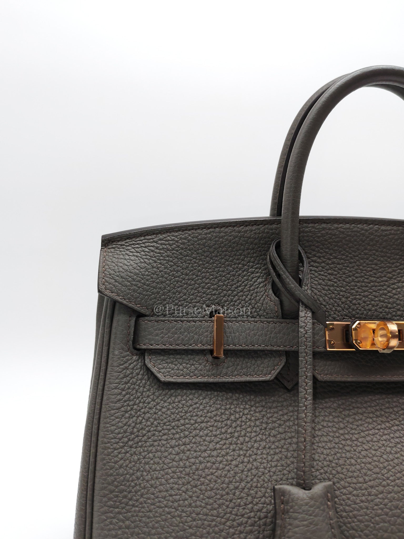 Birkin 25 Retourne Etain in Togo Leather and Rose Gold Hardware Stamp Z (2021) | Purse Maison Luxury Bags Shop
