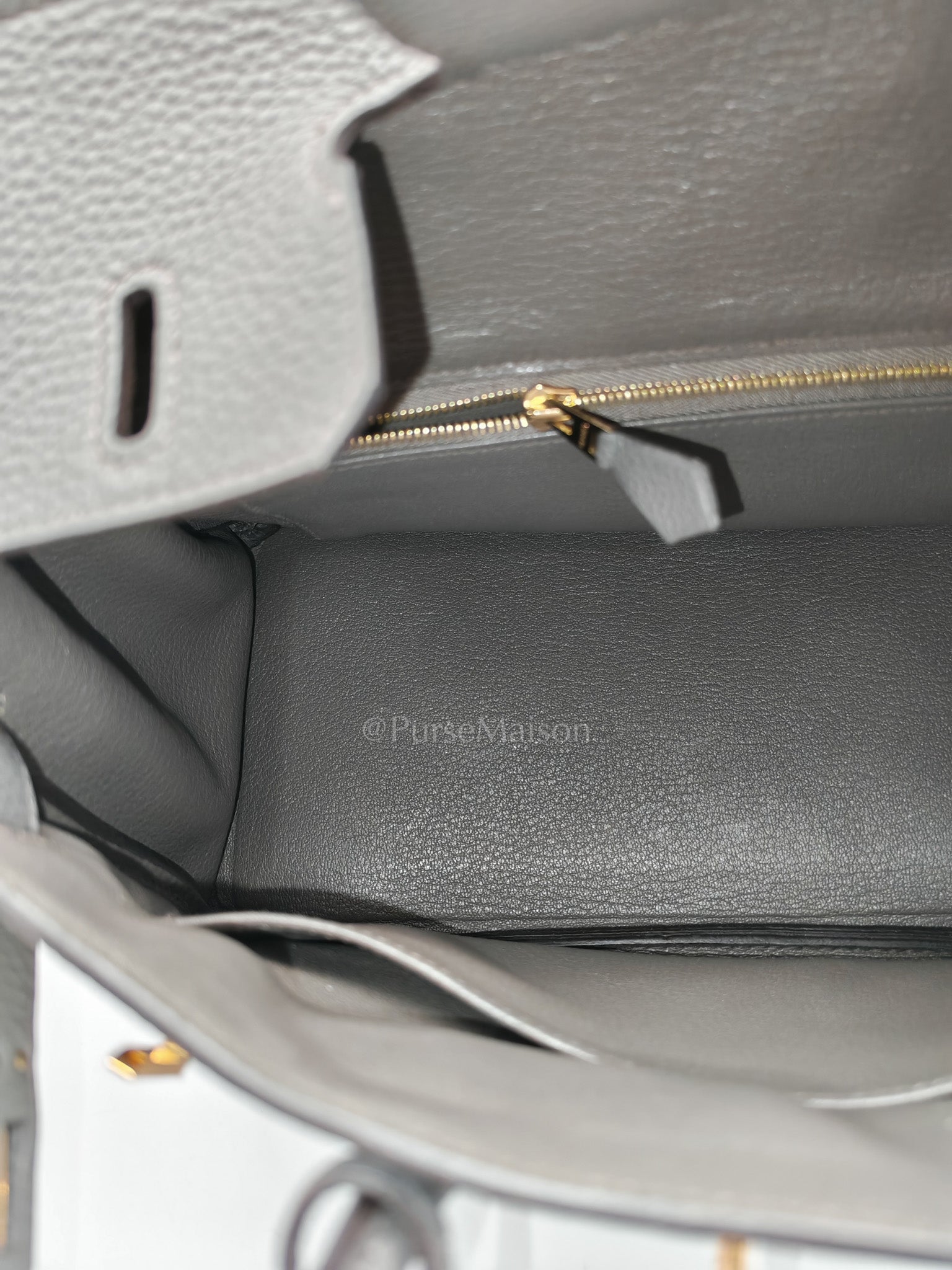Birkin 25 Retourne Etain in Togo Leather and Rose Gold Hardware Stamp Z (2021) | Purse Maison Luxury Bags Shop