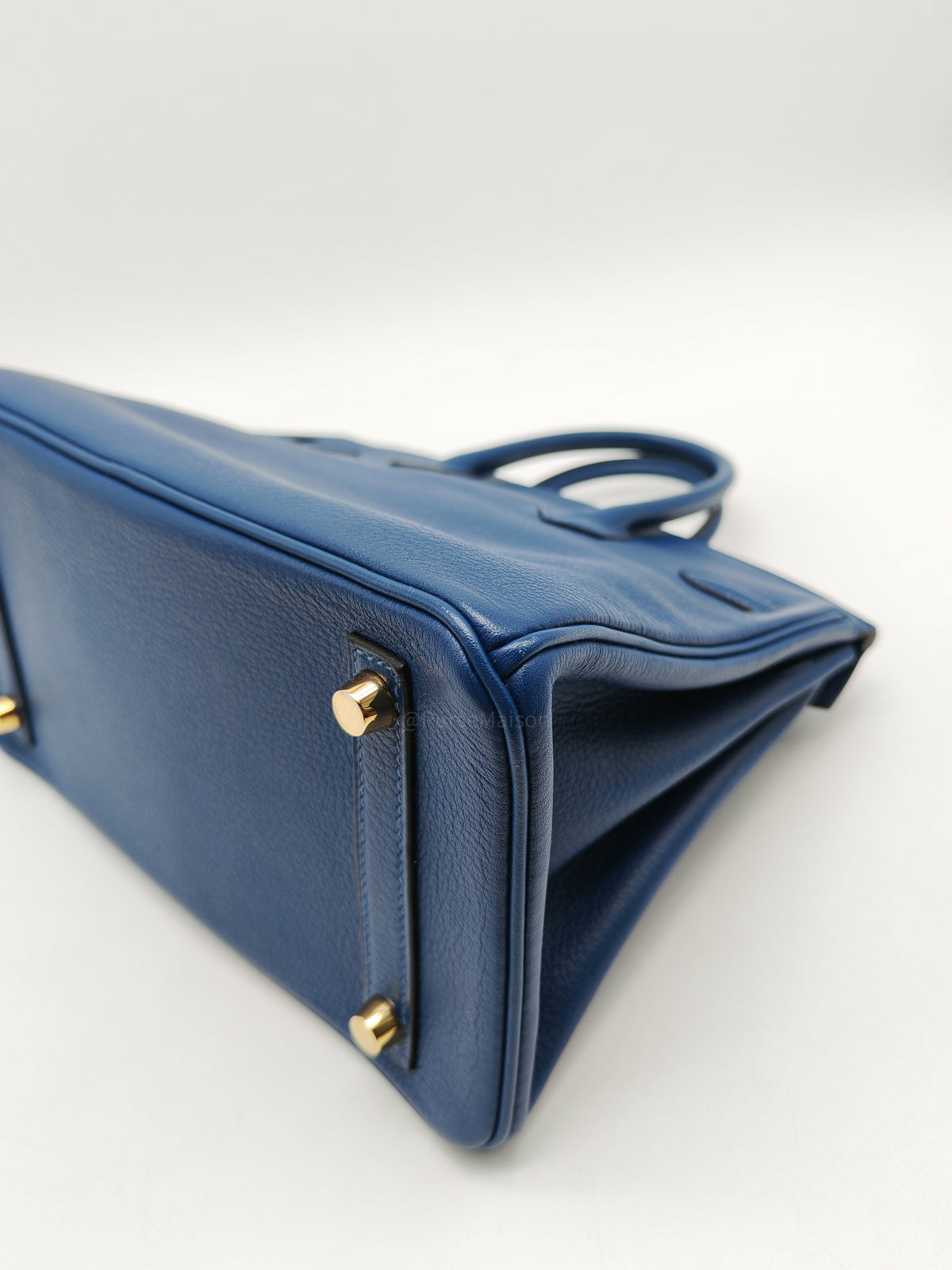 Hermes Birkin 25 Retourne in Bleu Saphire Taurillon Navillo Leather Gold Hardware Stamp D(2019) | Purse Maison Luxury Bags Shop