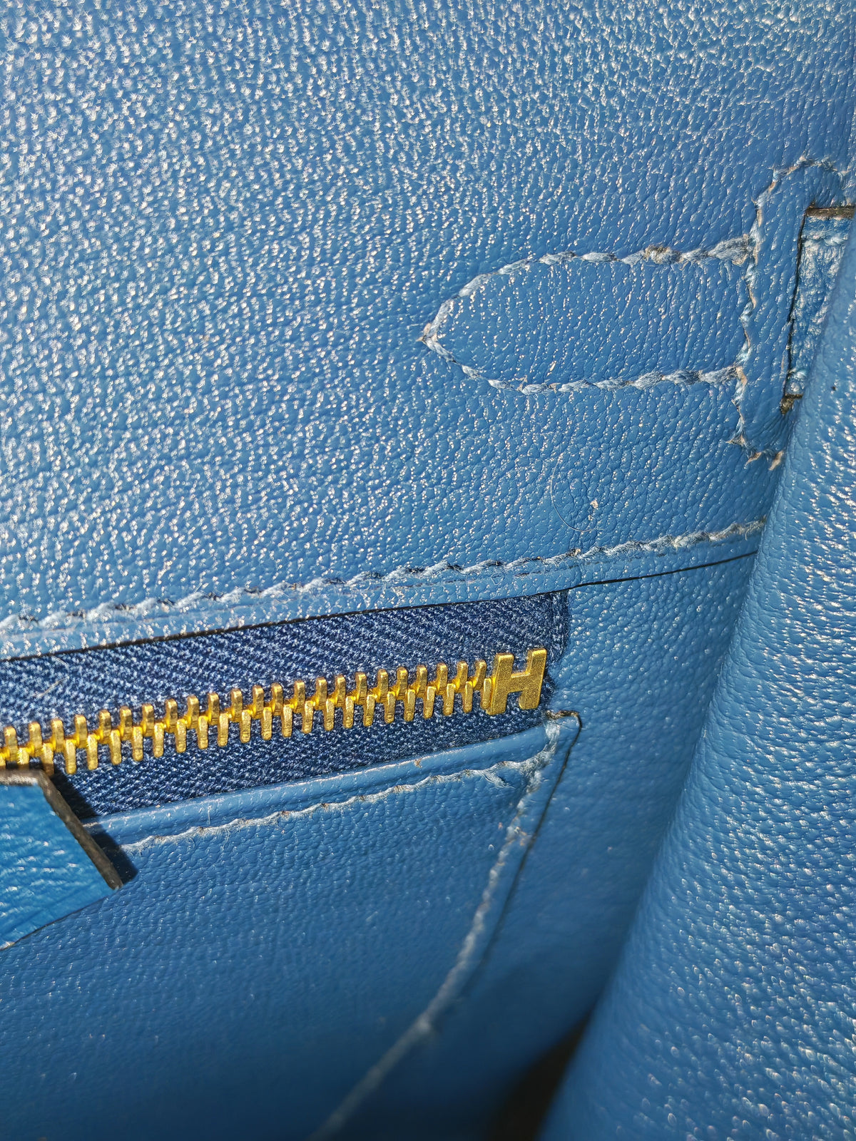 Hermes Birkin 25 Retourne in Bleu Saphire Taurillon Navillo Leather Gold Hardware Stamp D(2019) | Purse Maison Luxury Bags Shop