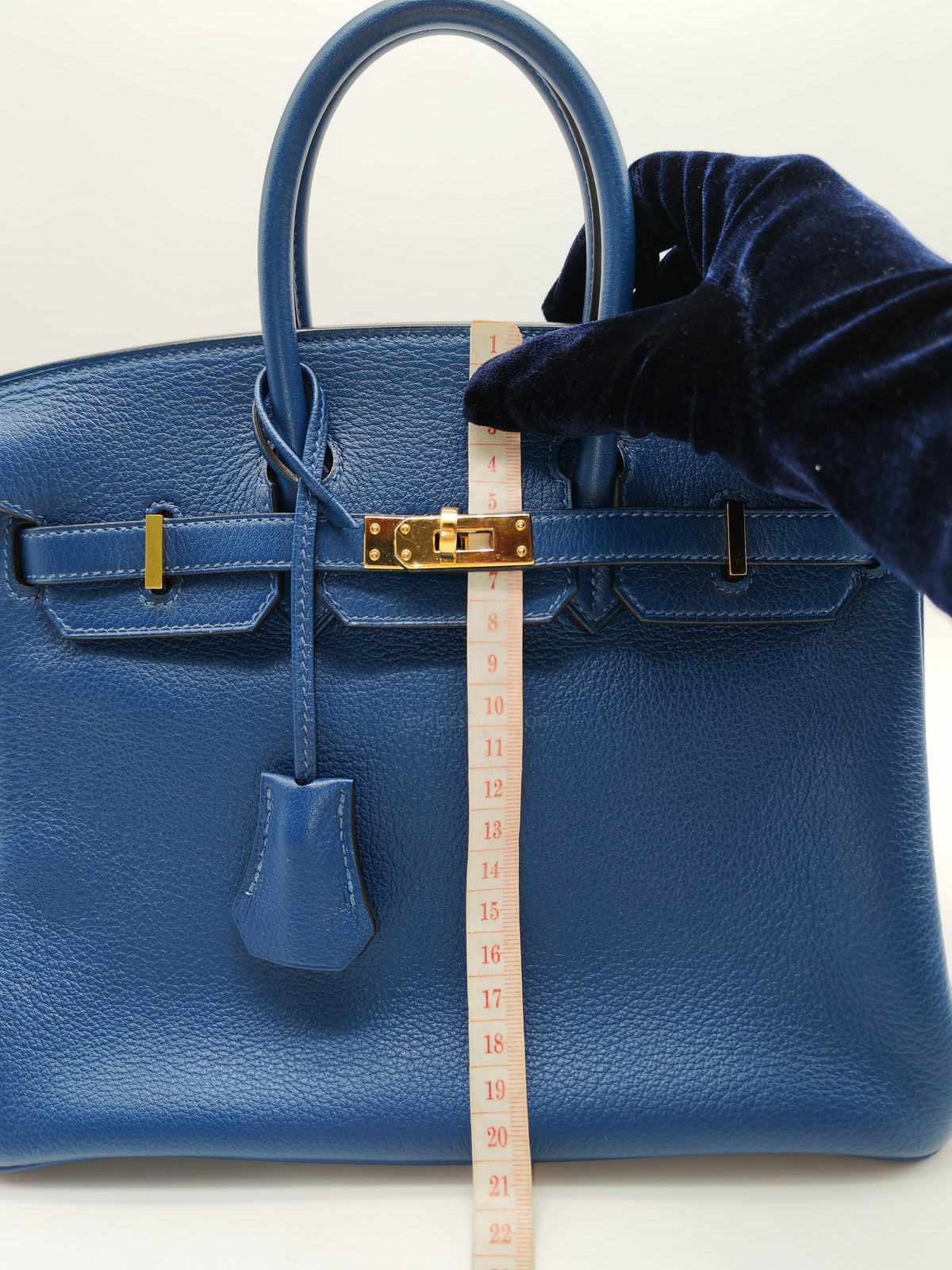 Hermes Birkin 25 Retourne in Bleu Saphire Taurillon Navillo Leather Gold Hardware Stamp D(2019) | Purse Maison Luxury Bags Shop