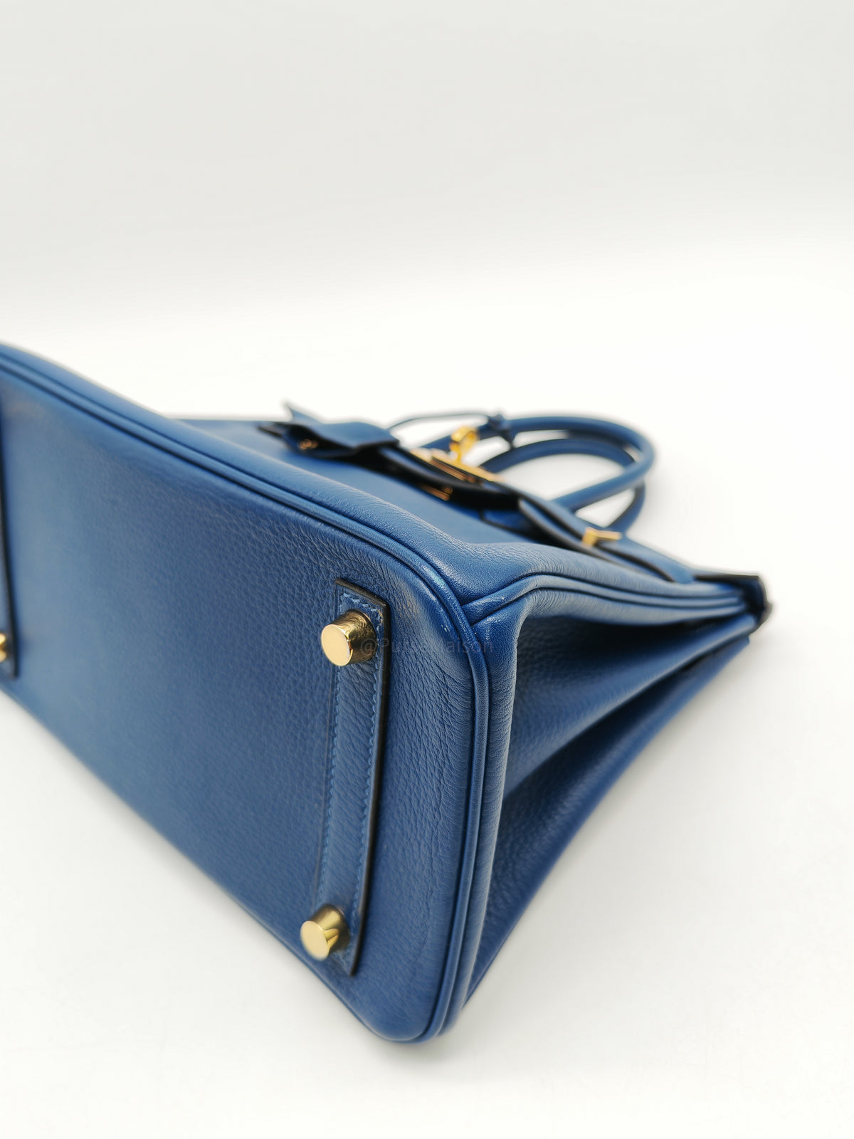 Hermes Birkin 25 Retourne in Bleu Saphire Taurillon Navillo Leather Gold Hardware Stamp D(2019) | Purse Maison Luxury Bags Shop