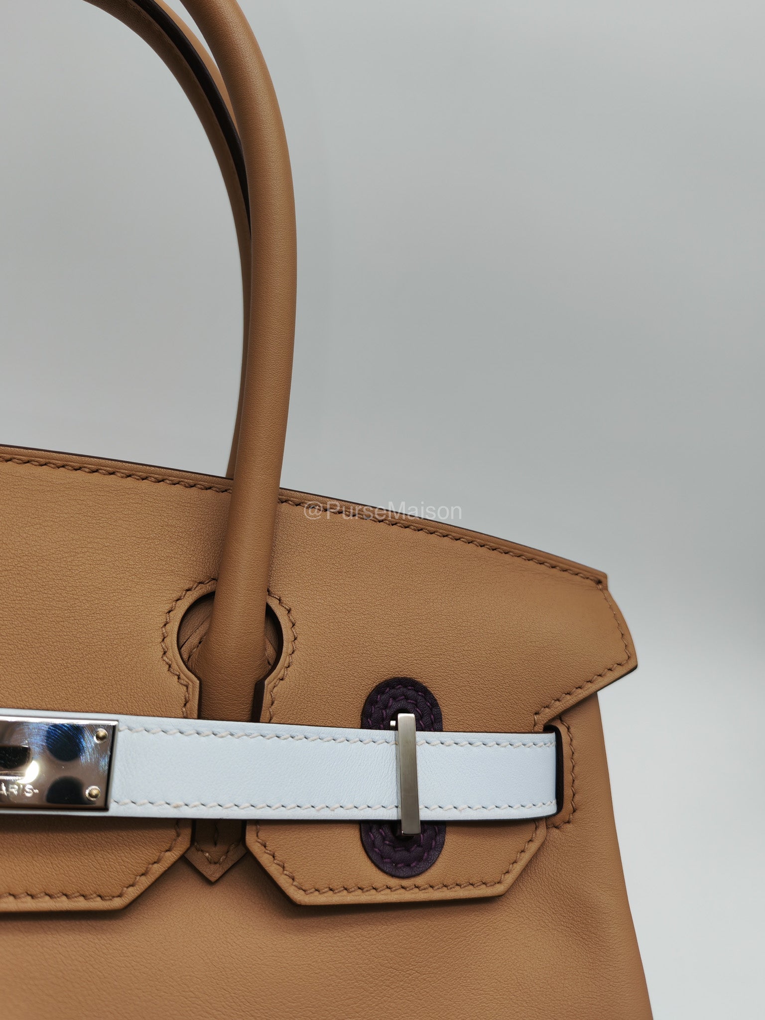 Hermès Birkin 30 Colormatic Chai/Lime/Blue Brume/Cassis Swift Leather Palladium Hardware Stamp U(2022) | Purse Maison Luxury Bags Shop