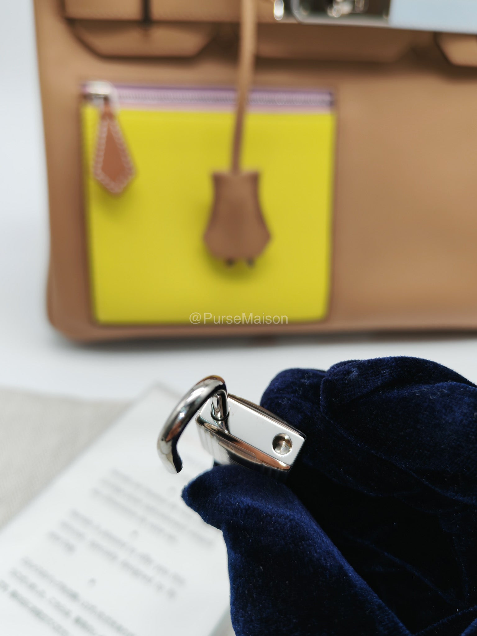 Hermès Birkin 30 Colormatic Chai/Lime/Blue Brume/Cassis Swift Leather Palladium Hardware Stamp U(2022) | Purse Maison Luxury Bags Shop