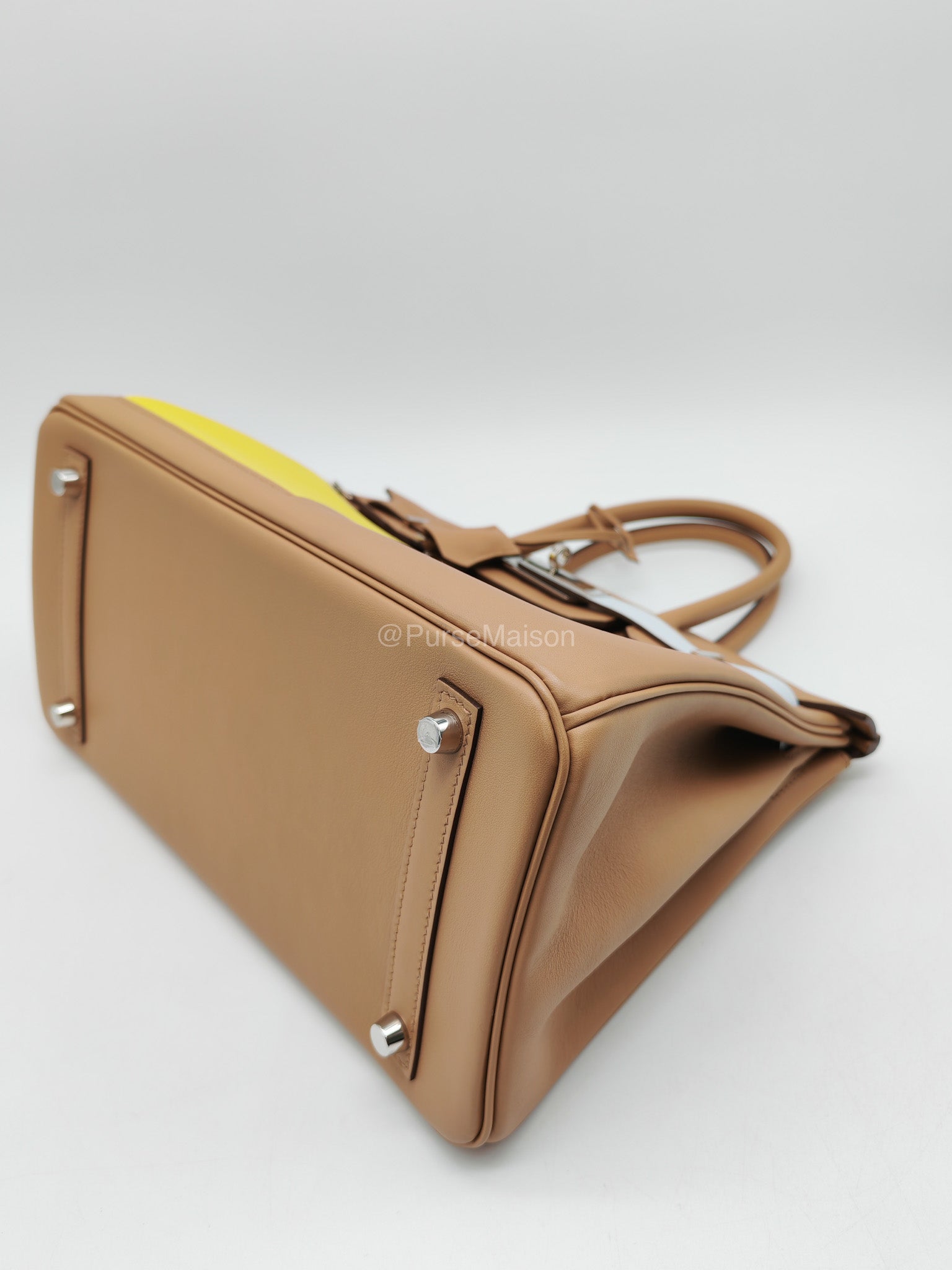 Hermès Birkin 30 Colormatic Chai/Lime/Blue Brume/Cassis Swift Leather Palladium Hardware Stamp U(2022) | Purse Maison Luxury Bags Shop