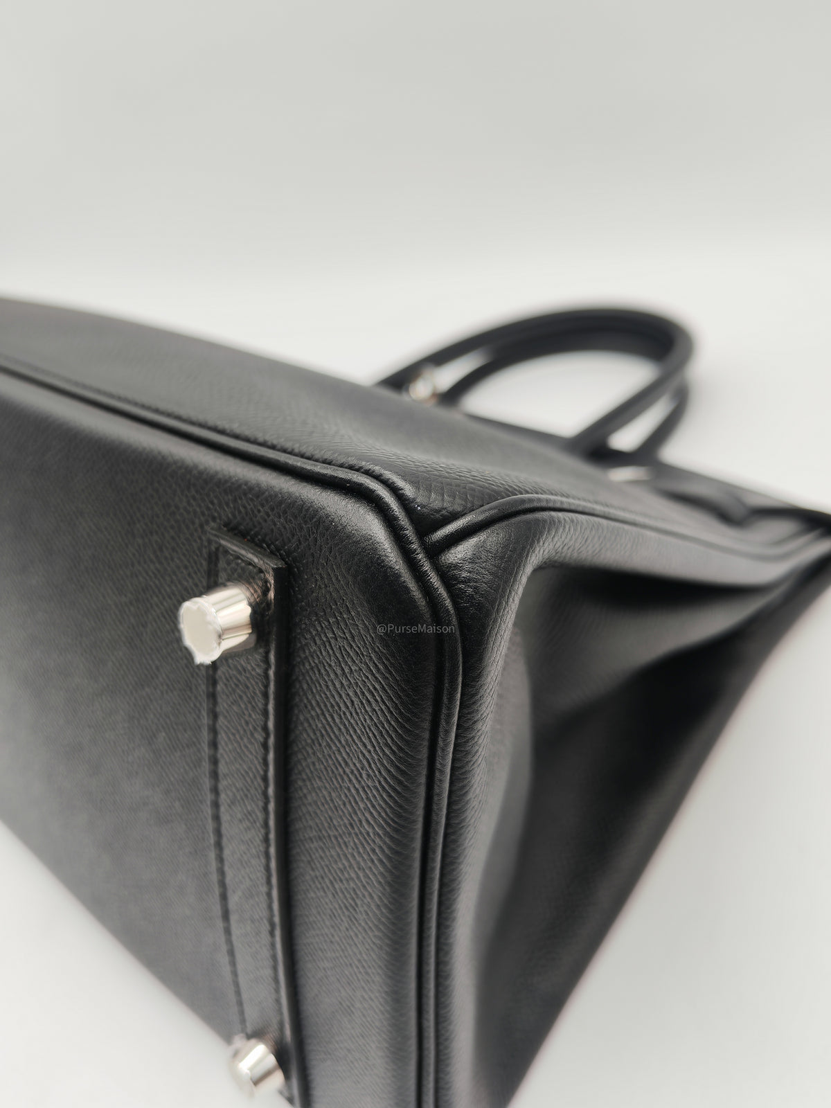 Hermes Birkin 30 in Black Epsom Leather and Palladium Hardware Stamp C (2018) | Purse Maison Luxury Bags Shop