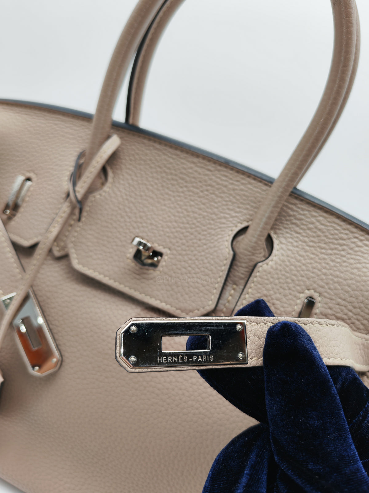 Hermes Birkin 30 in Gris Asphalte Clemence Leather Palladium Hardware Stamp Square O (2011) | Purse Maison Luxury Bags Shop