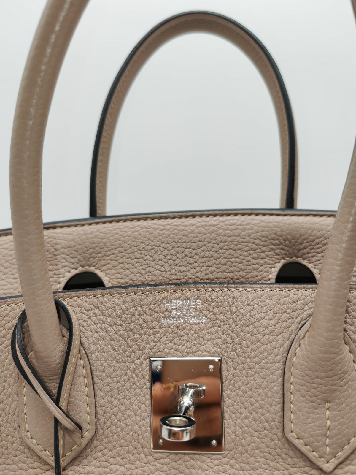 Hermes Birkin 30 in Gris Asphalte Clemence Leather Palladium Hardware Stamp Square O (2011) | Purse Maison Luxury Bags Shop
