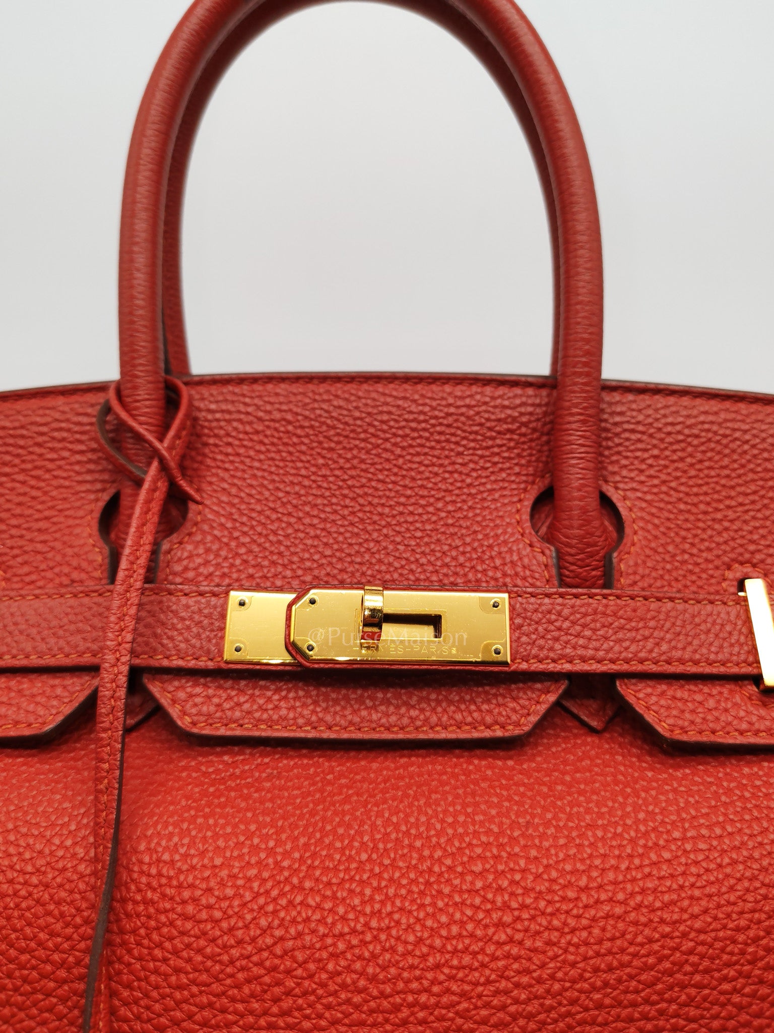 Birkin 30 in Red Togo Leather Gold Hardware Stamp T(2016) | Purse Maison Luxury Bags Shop