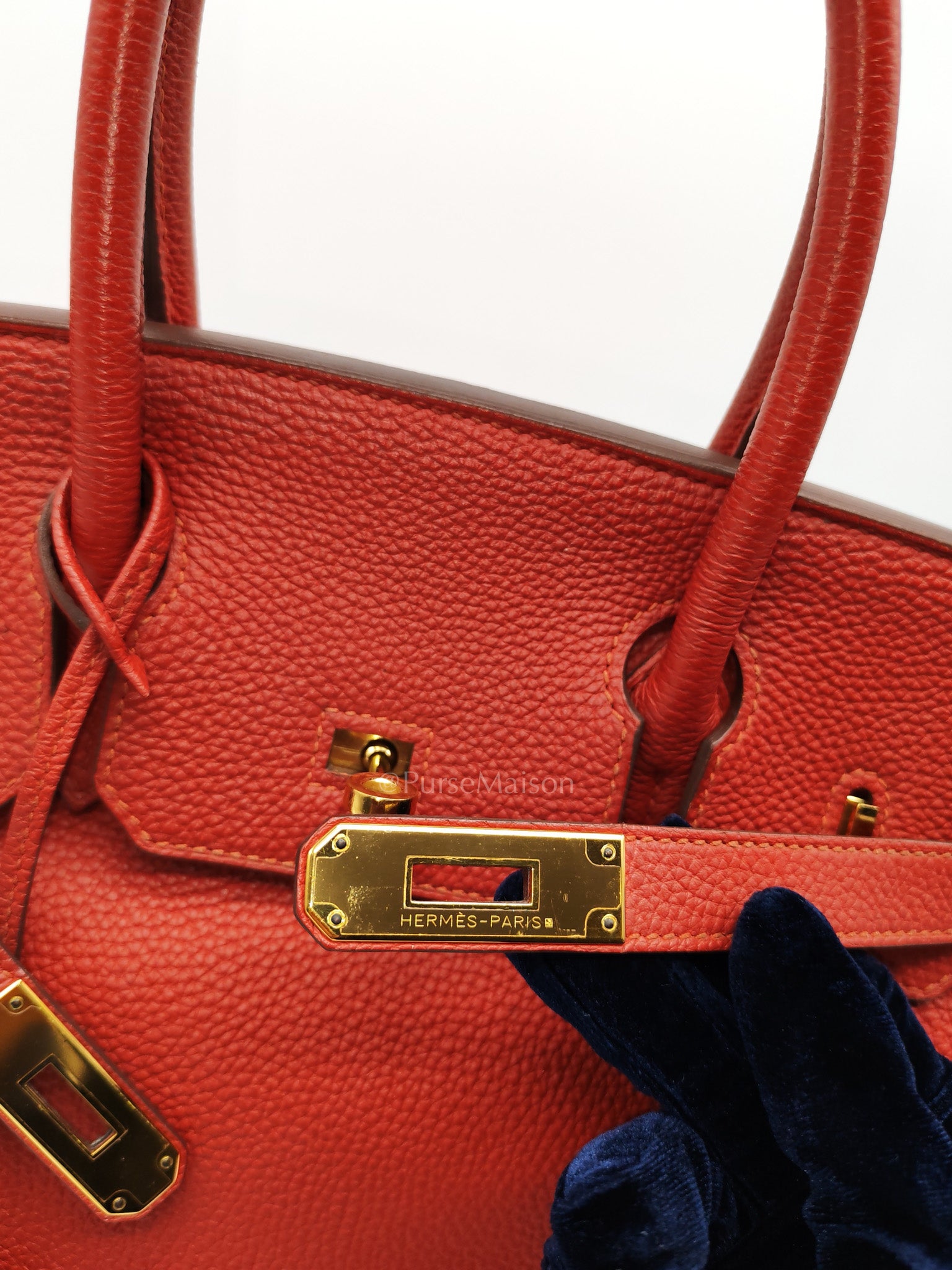 Birkin 30 in Red Togo Leather Gold Hardware Stamp T(2016) | Purse Maison Luxury Bags Shop
