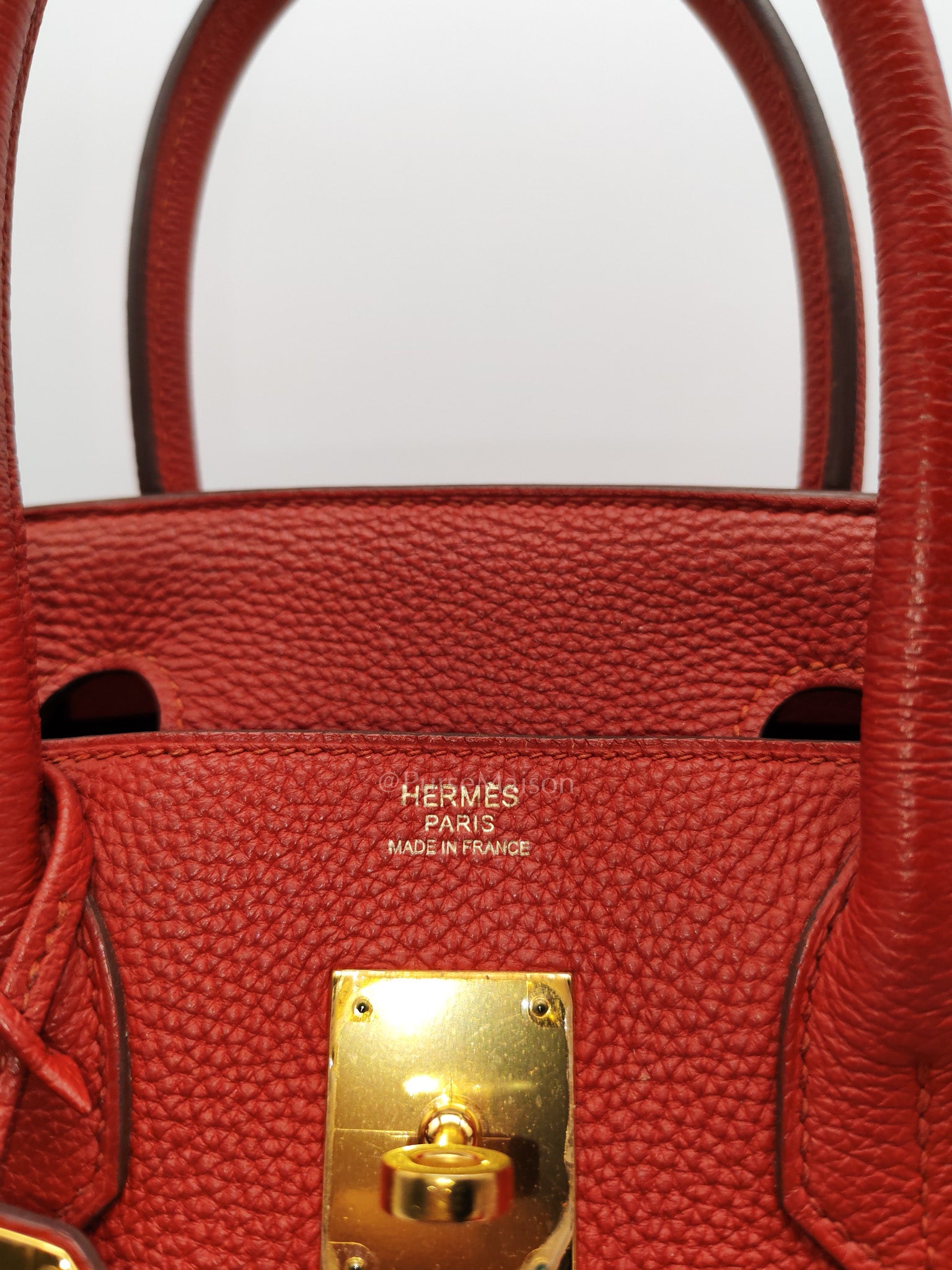 Birkin 30 in Red Togo Leather Gold Hardware Stamp T(2016) | Purse Maison Luxury Bags Shop
