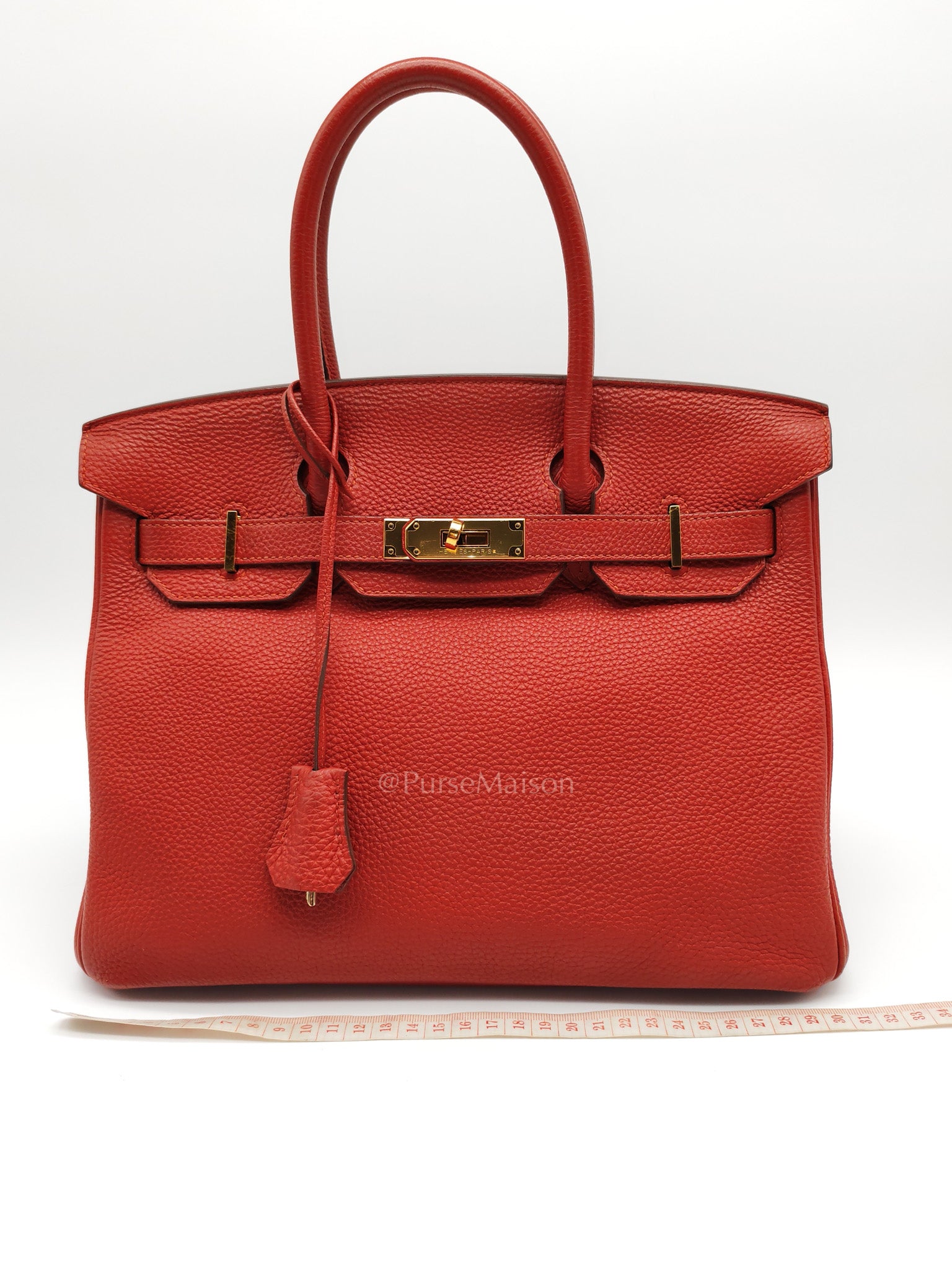 Birkin 30 in Red Togo Leather Gold Hardware Stamp T(2016) | Purse Maison Luxury Bags Shop