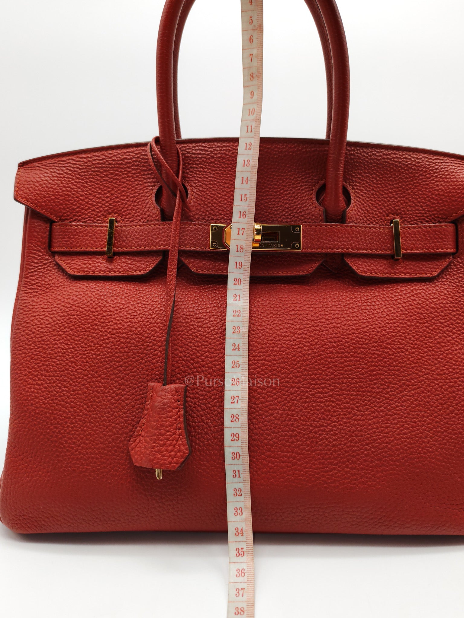 Birkin 30 in Red Togo Leather Gold Hardware Stamp T(2016) | Purse Maison Luxury Bags Shop