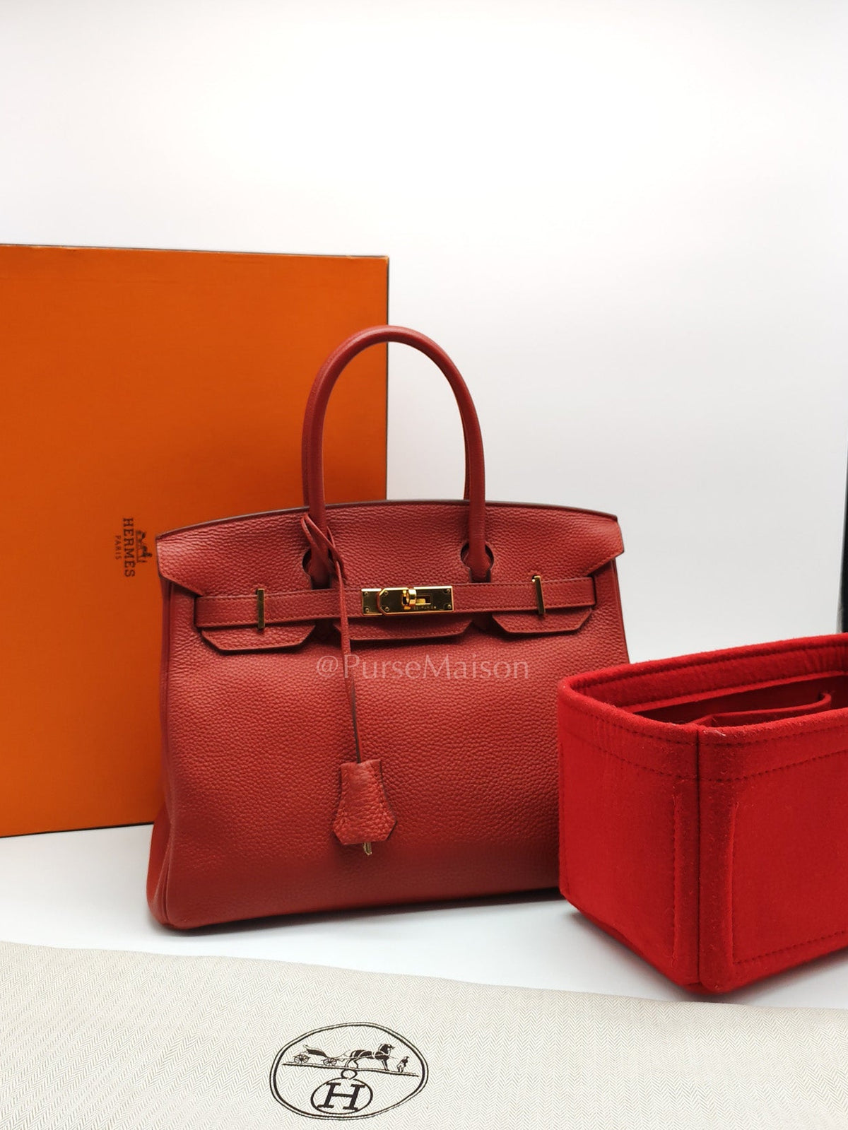 Birkin 30 in Red Togo Leather Gold Hardware Stamp T(2016) | Purse Maison Luxury Bags Shop