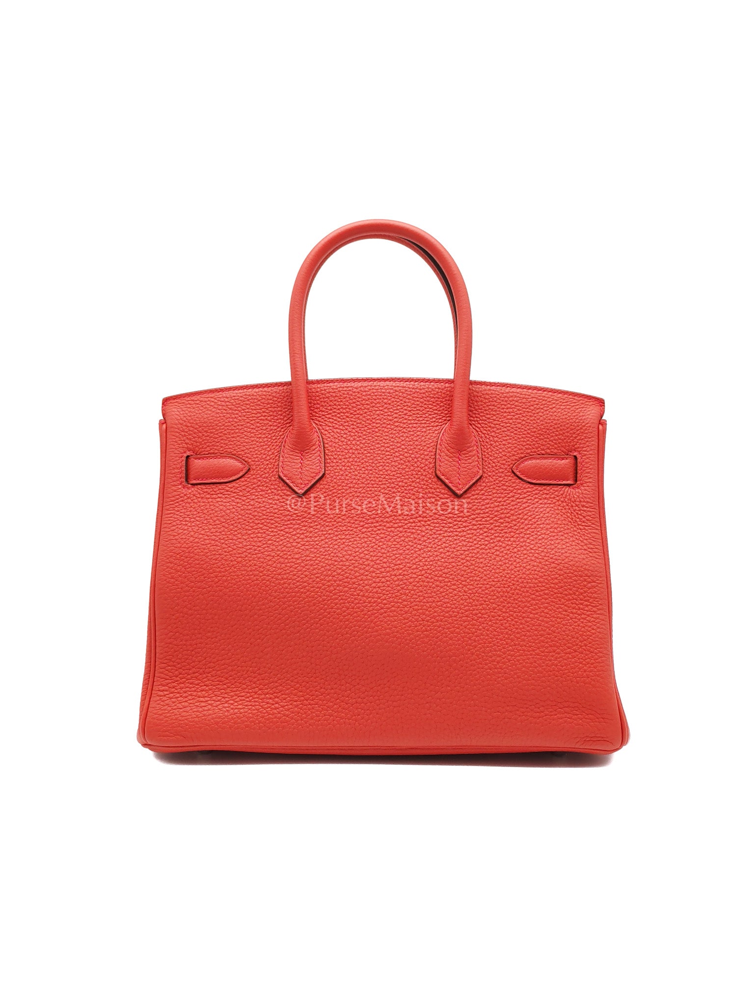 Birkin 30 in Rouge Pivoine Togo Leather Palladium Hardware Stamp A(2017) | Purse Maison Luxury Bags Shop