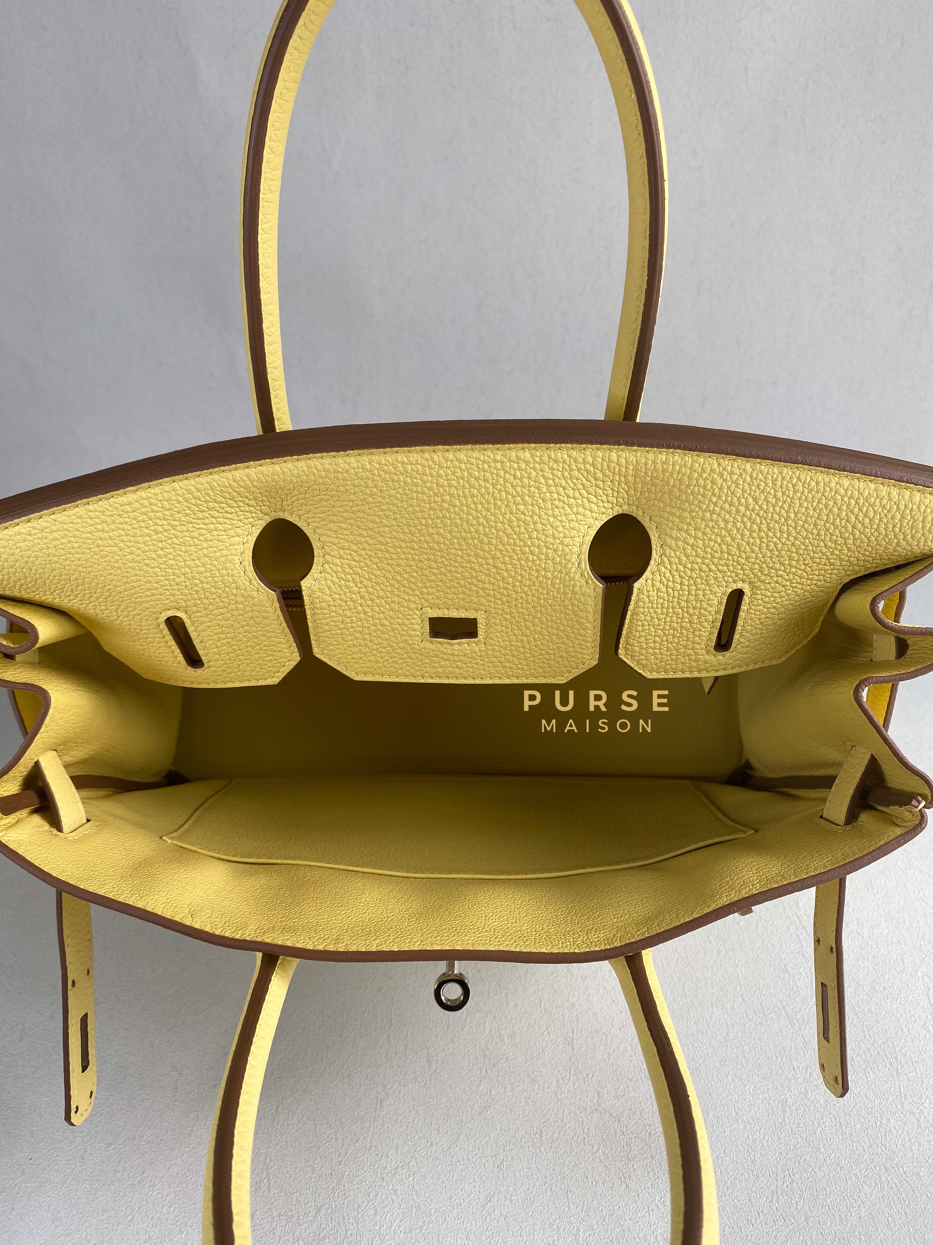 Hermes Birkin 30 Jaune Poussin Togo and Palladium Hardware (Stamp U) | Purse Maison Luxury Bags Shop