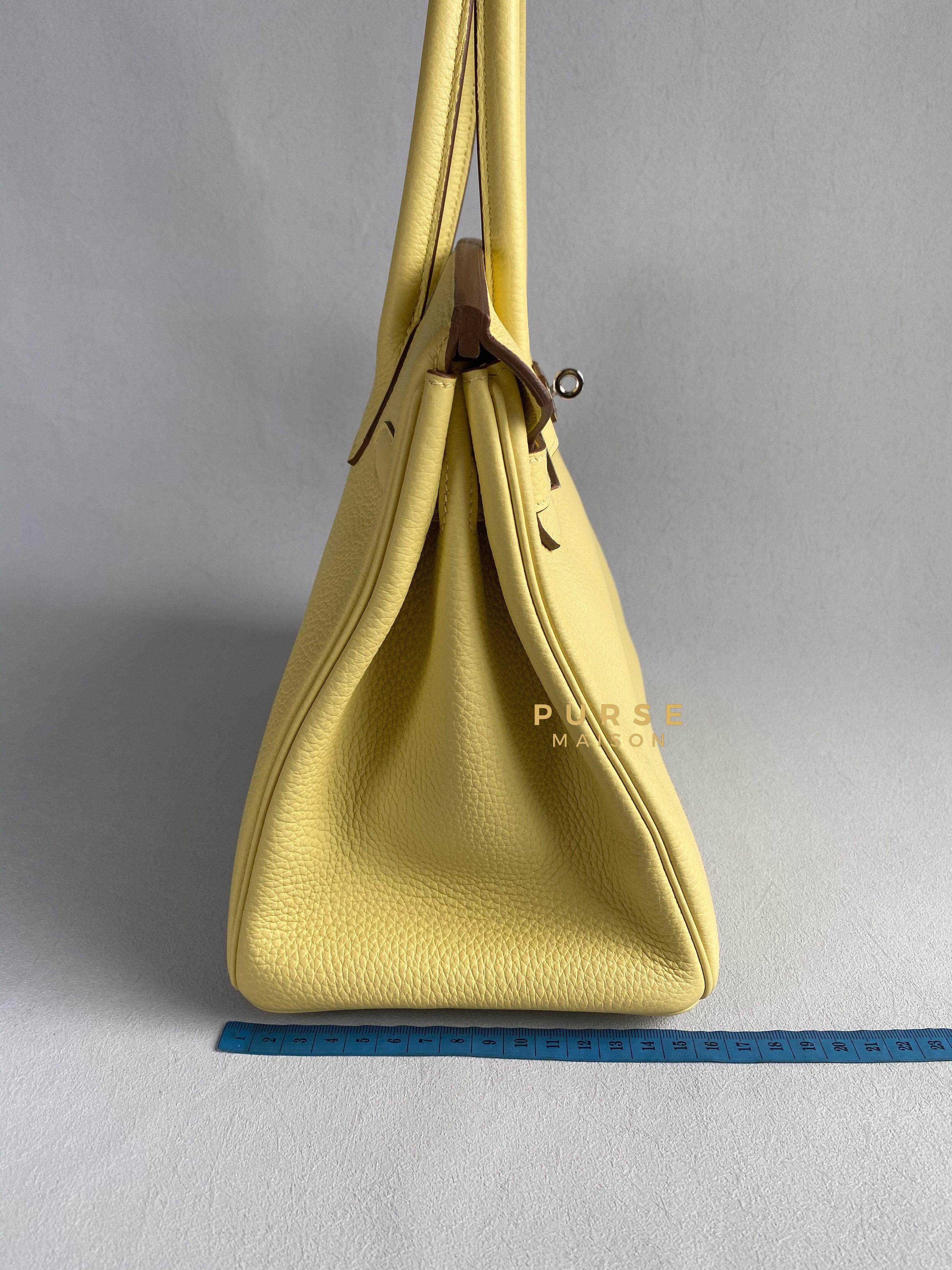 Hermes Birkin 30 Jaune Poussin Togo and Palladium Hardware (Stamp U) | Purse Maison Luxury Bags Shop