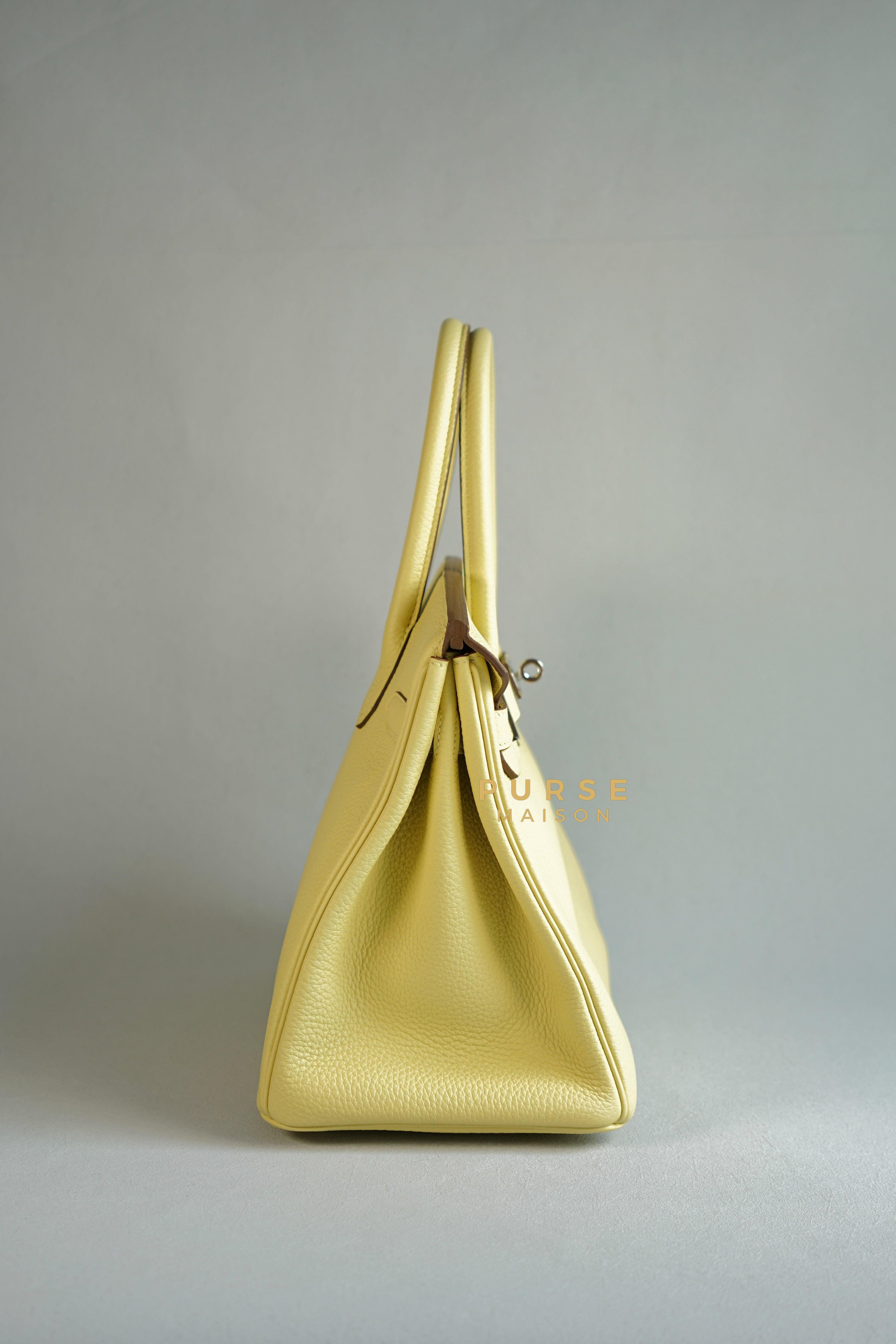 Hermes Birkin 30 Jaune Poussin Togo and Palladium Hardware (Stamp U) | Purse Maison Luxury Bags Shop