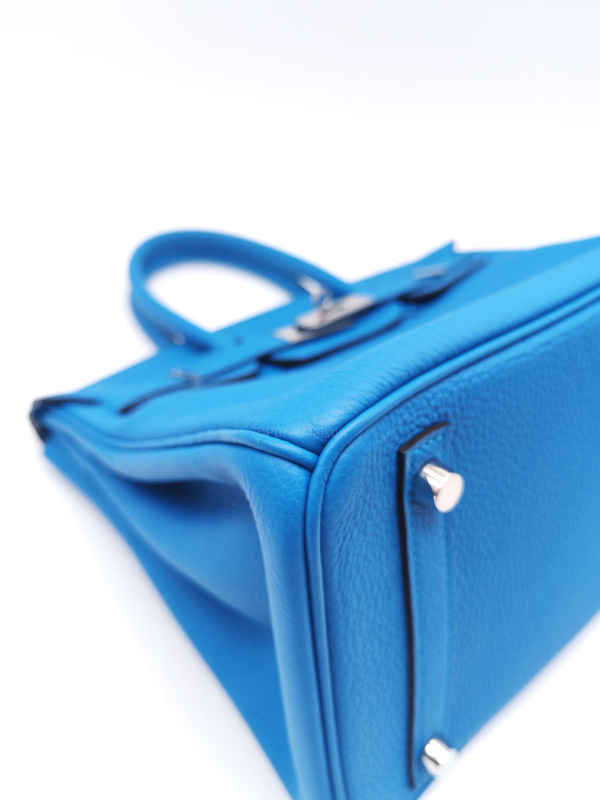 Hermes Birkin 30 Retourne Dual Color in Blue Zanzibar Verso and Milachite Togo Leather Palladium Hardware Stamp A(2017) | Purse Maison Luxury Bags Shop