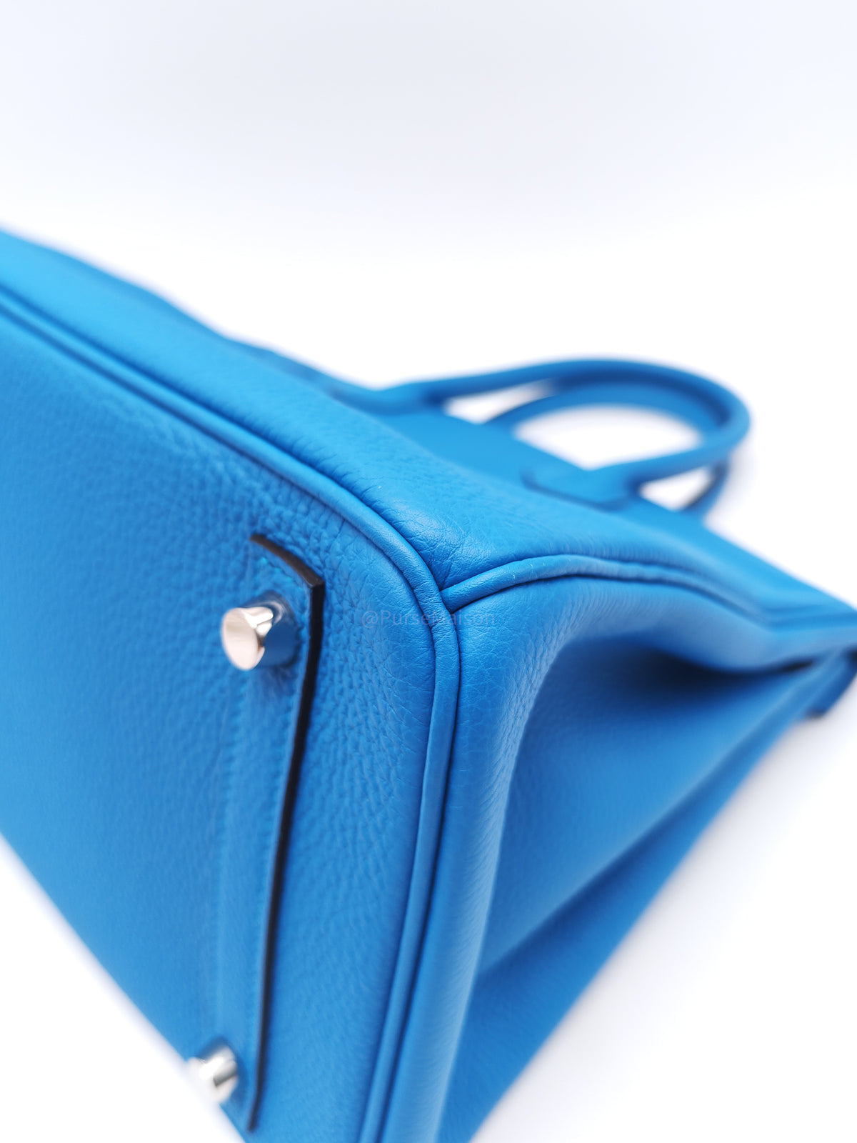 Hermes Birkin 30 Retourne Dual Color in Blue Zanzibar Verso and Milachite Togo Leather Palladium Hardware Stamp A(2017) | Purse Maison Luxury Bags Shop