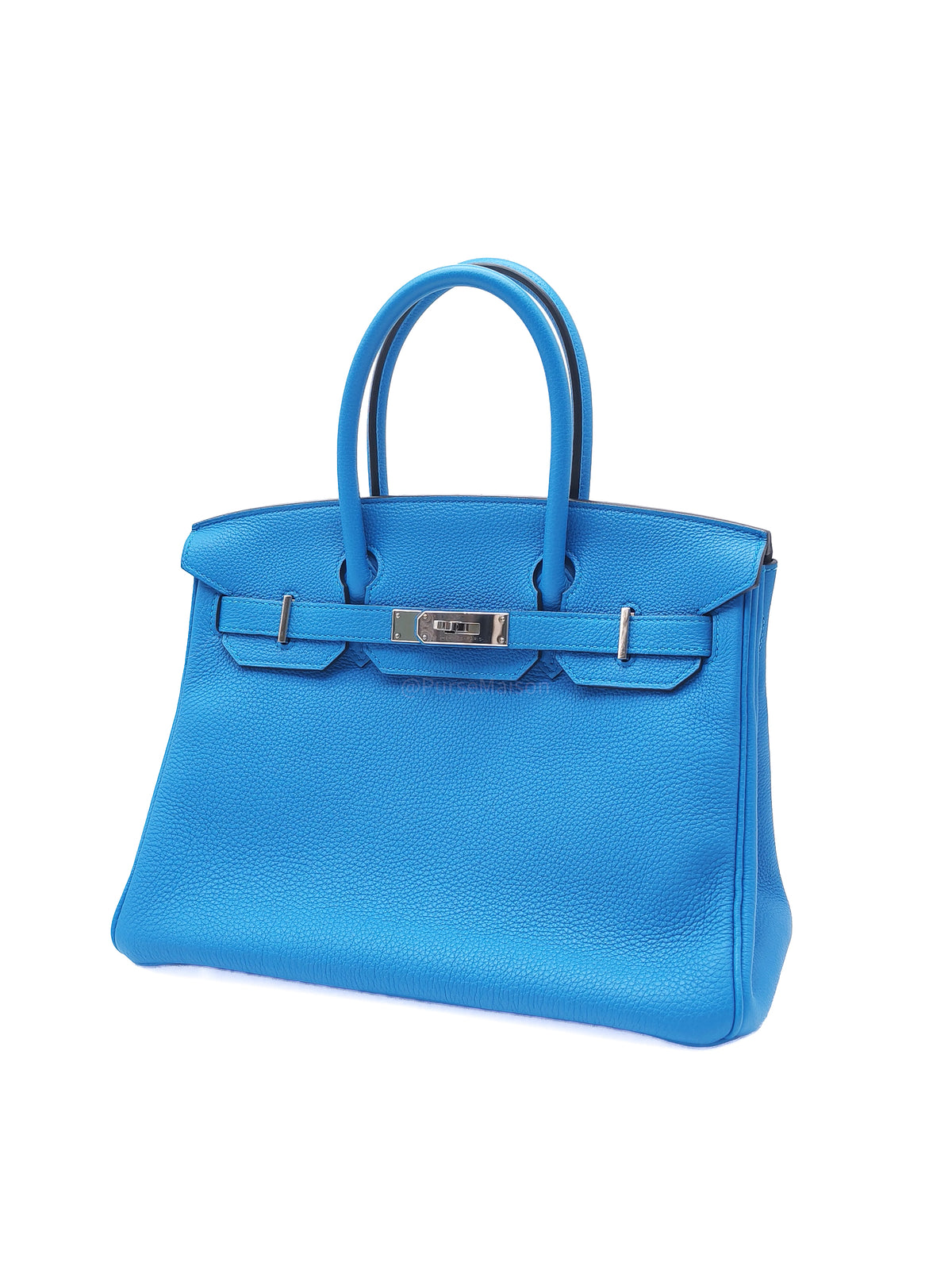 Hermes Birkin 30 Retourne Dual Color in Blue Zanzibar Verso and Milachite Togo Leather Palladium Hardware Stamp A(2017) | Purse Maison Luxury Bags Shop