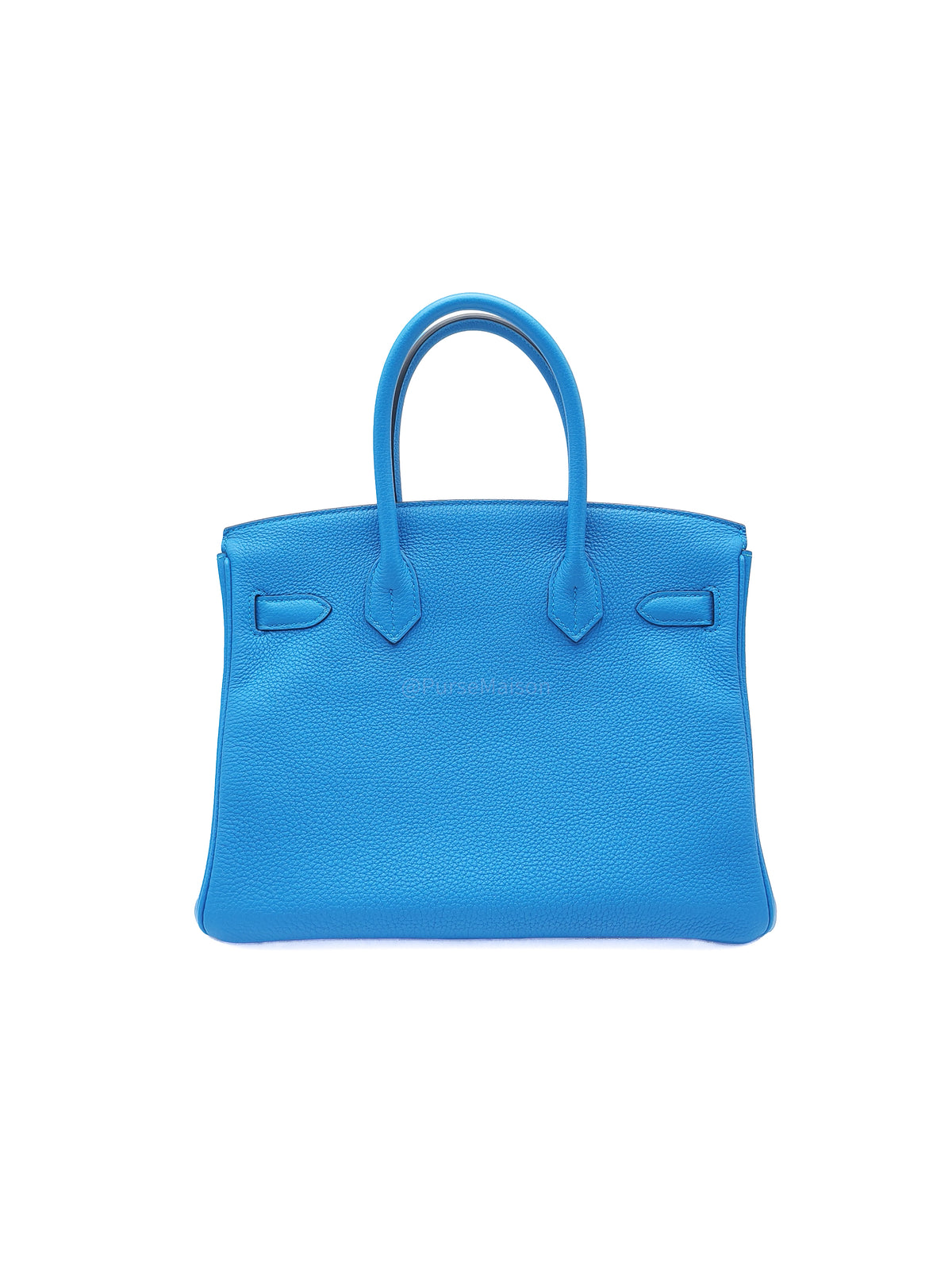 Hermes Birkin 30 Retourne Dual Color in Blue Zanzibar Verso and Milachite Togo Leather Palladium Hardware Stamp A(2017) | Purse Maison Luxury Bags Shop