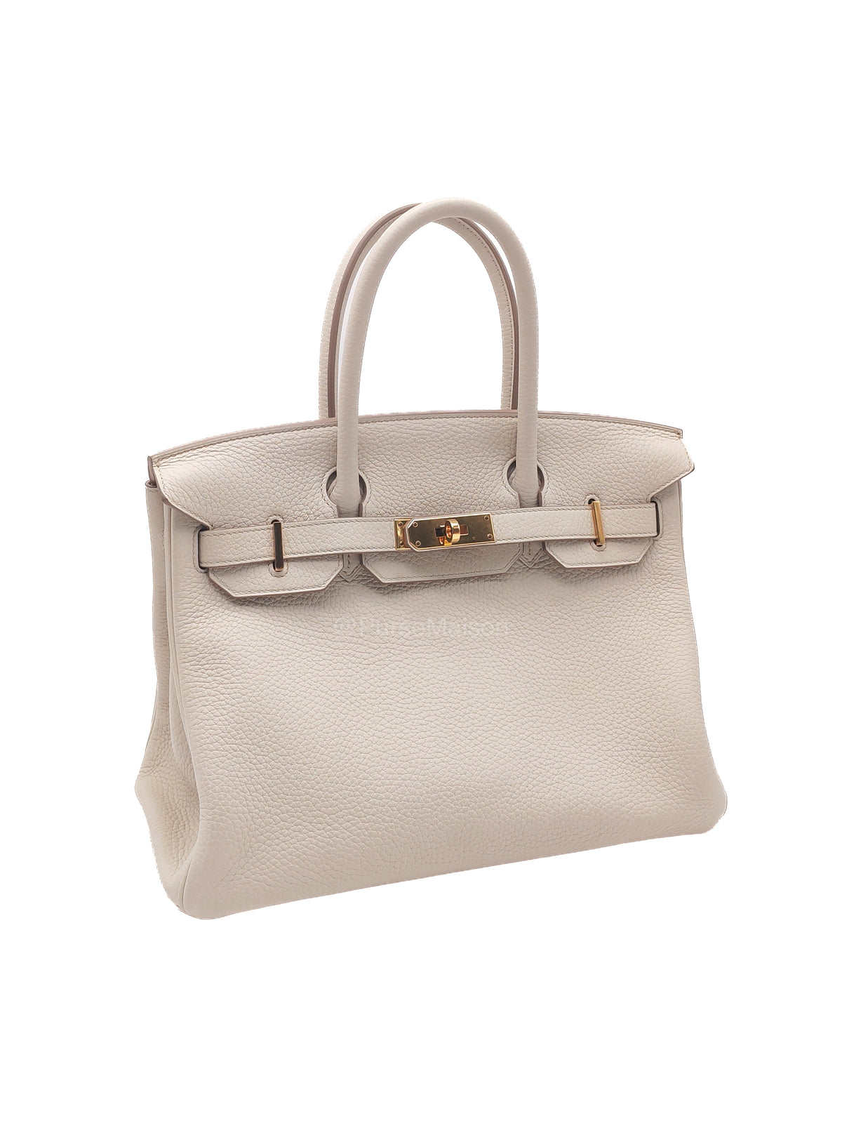 Hermes Birkin 30 Retourne in Nata Clemence Leather and Rose Gold Hardware Stamp D (2019) | Purse Maison Luxury Bags Shop