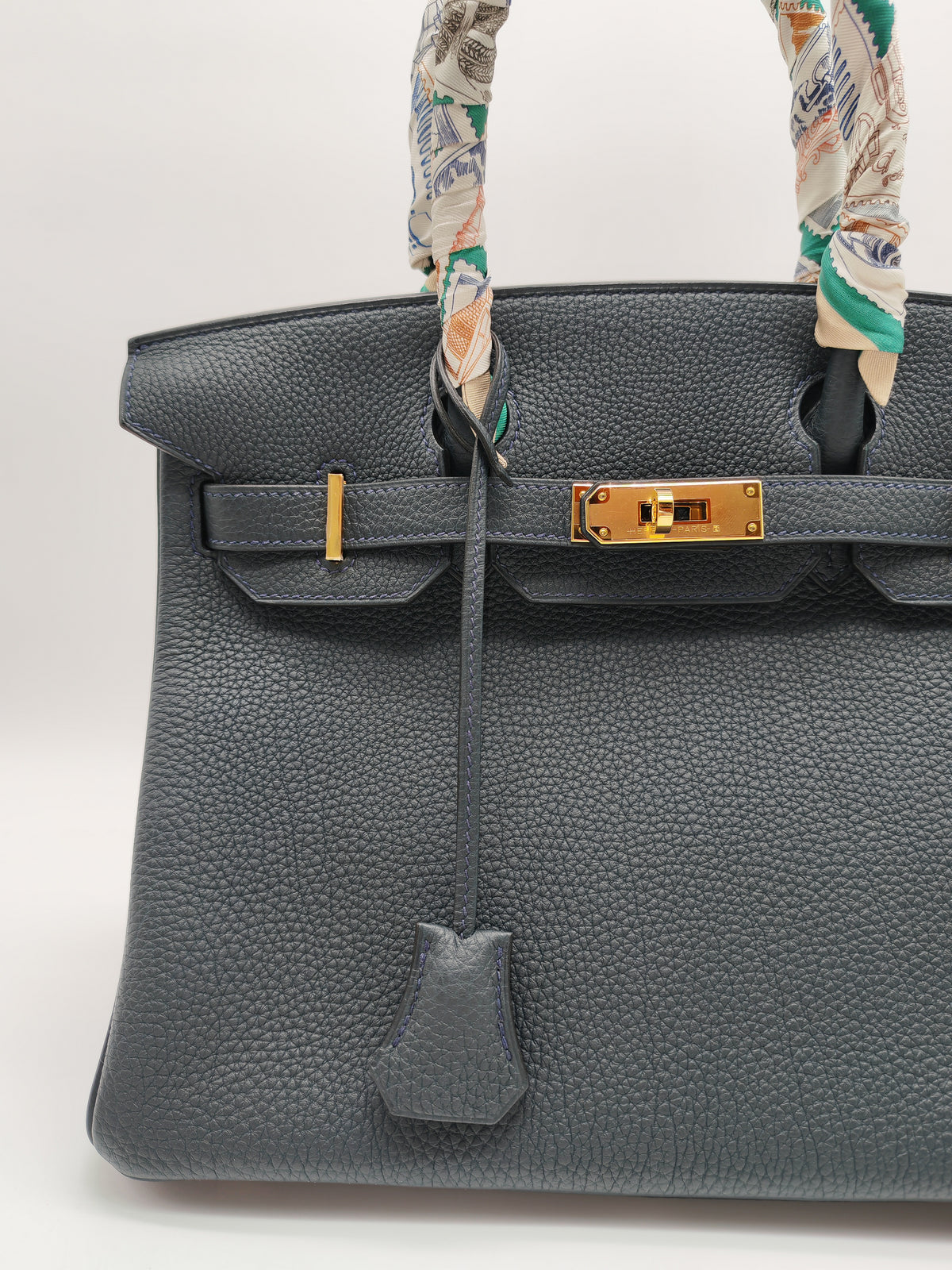 Hermes Birkin 30 Retourne in Vert Rousseau Togo Leather and Gold Hardware Stamp D (2019) | Purse Maison Luxury Bags Shop