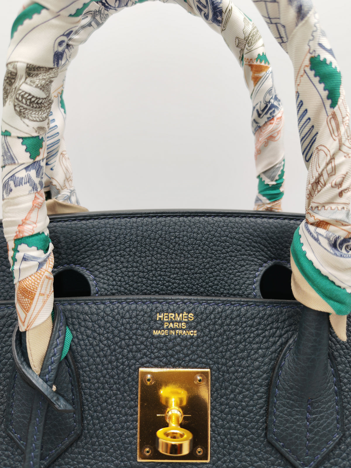 Hermes Birkin 30 Retourne in Vert Rousseau Togo Leather and Gold Hardware Stamp D (2019) | Purse Maison Luxury Bags Shop