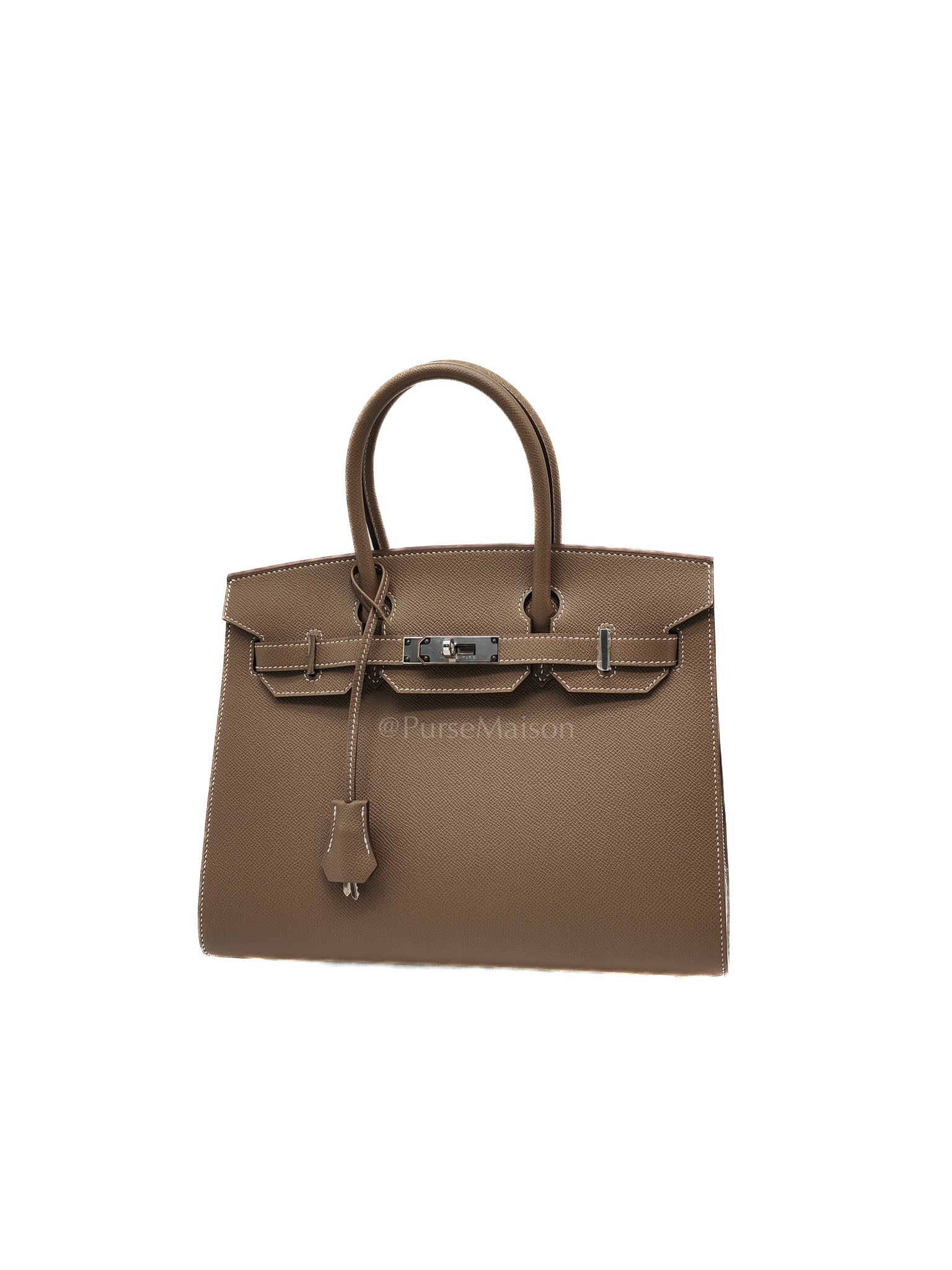 Hermes Birkin 30 Sellier in Etoupe Epsom Leather Palladium Hardware Stamp Y(2020) | Purse Maison Luxury Bags Shop