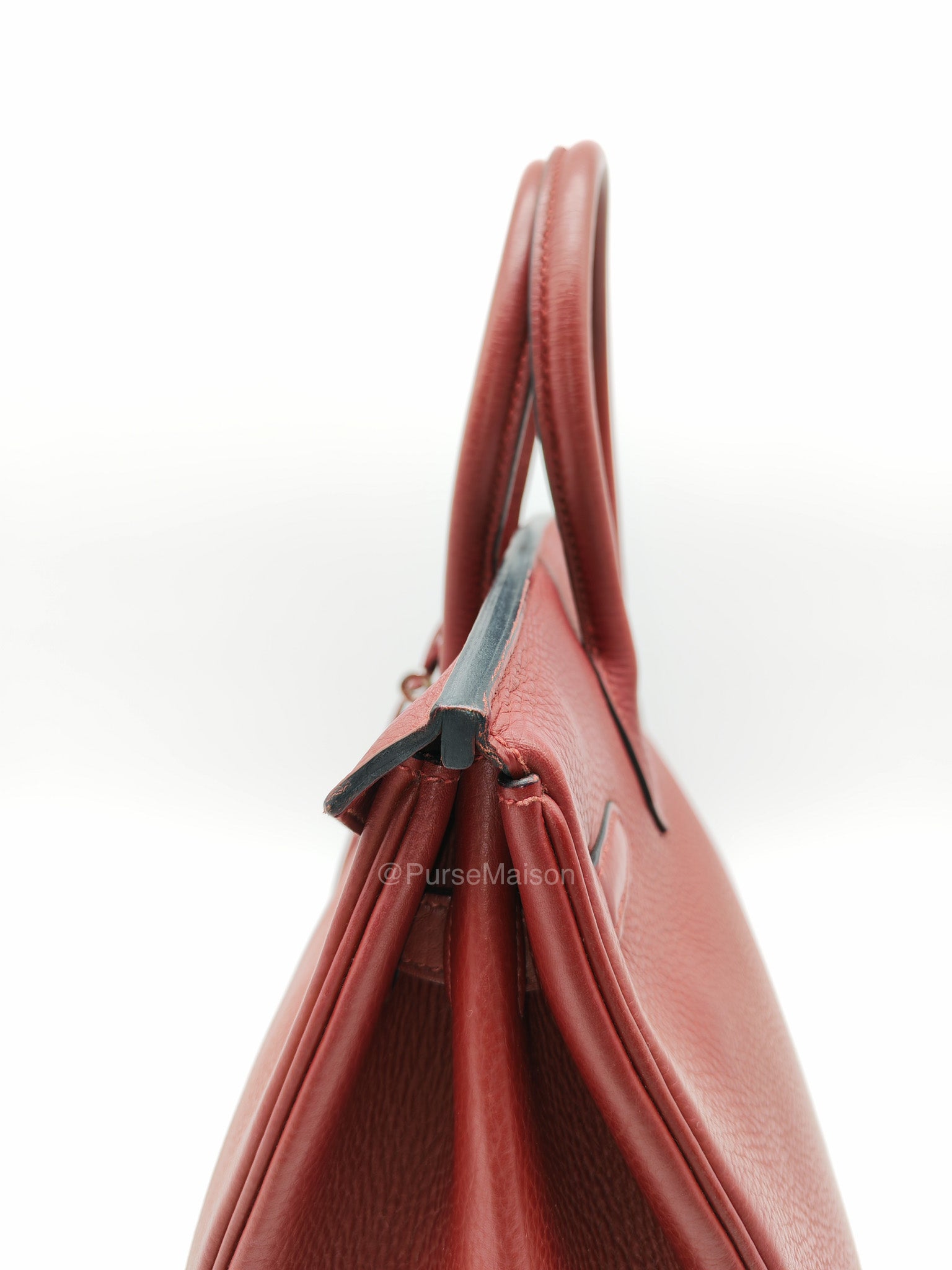 Hermes Birkin 35 in Rubis Clemence Leather Palladium Hardware Stamp Square P(2012) | Purse Maison Luxury Bags Shop