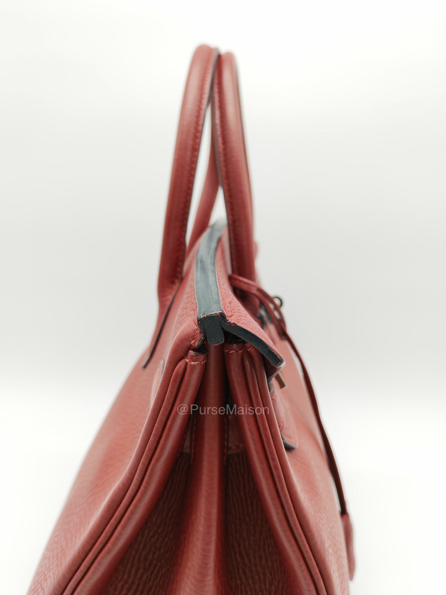 Hermes Birkin 35 in Rubis Clemence Leather Palladium Hardware Stamp Square P(2012) | Purse Maison Luxury Bags Shop