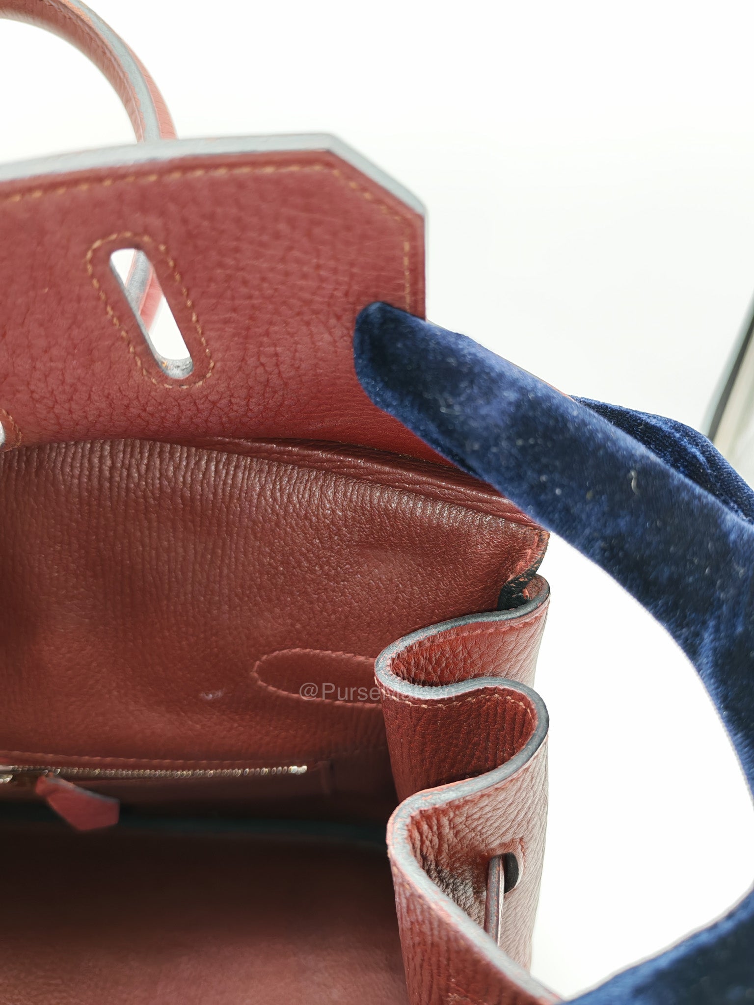 Hermes Birkin 35 in Rubis Clemence Leather Palladium Hardware Stamp Square P(2012) | Purse Maison Luxury Bags Shop