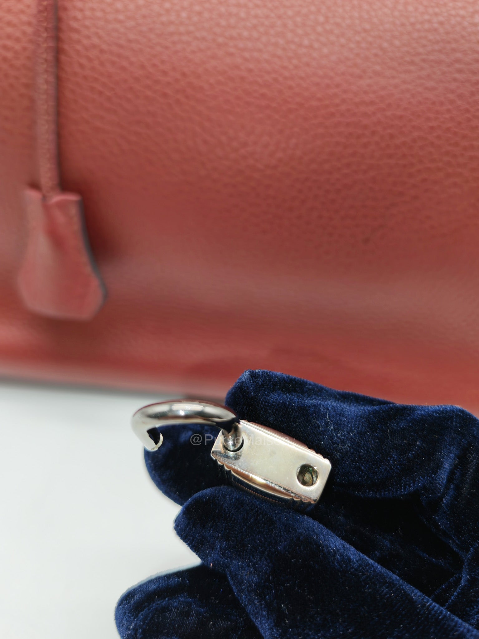 Hermes Birkin 35 in Rubis Clemence Leather Palladium Hardware Stamp Square P(2012) | Purse Maison Luxury Bags Shop