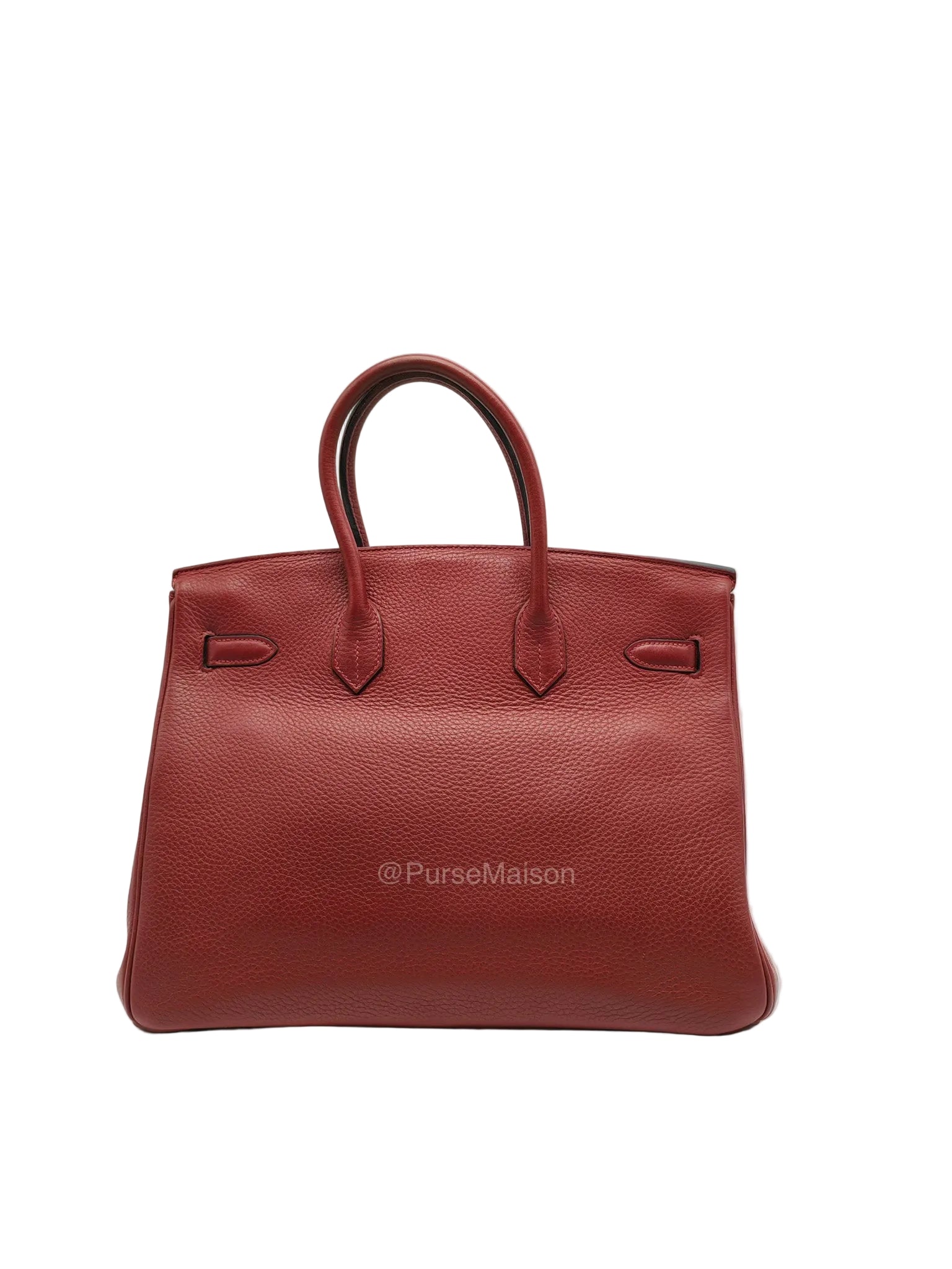 Hermes Birkin 35 in Rubis Clemence Leather Palladium Hardware Stamp Square P(2012) | Purse Maison Luxury Bags Shop