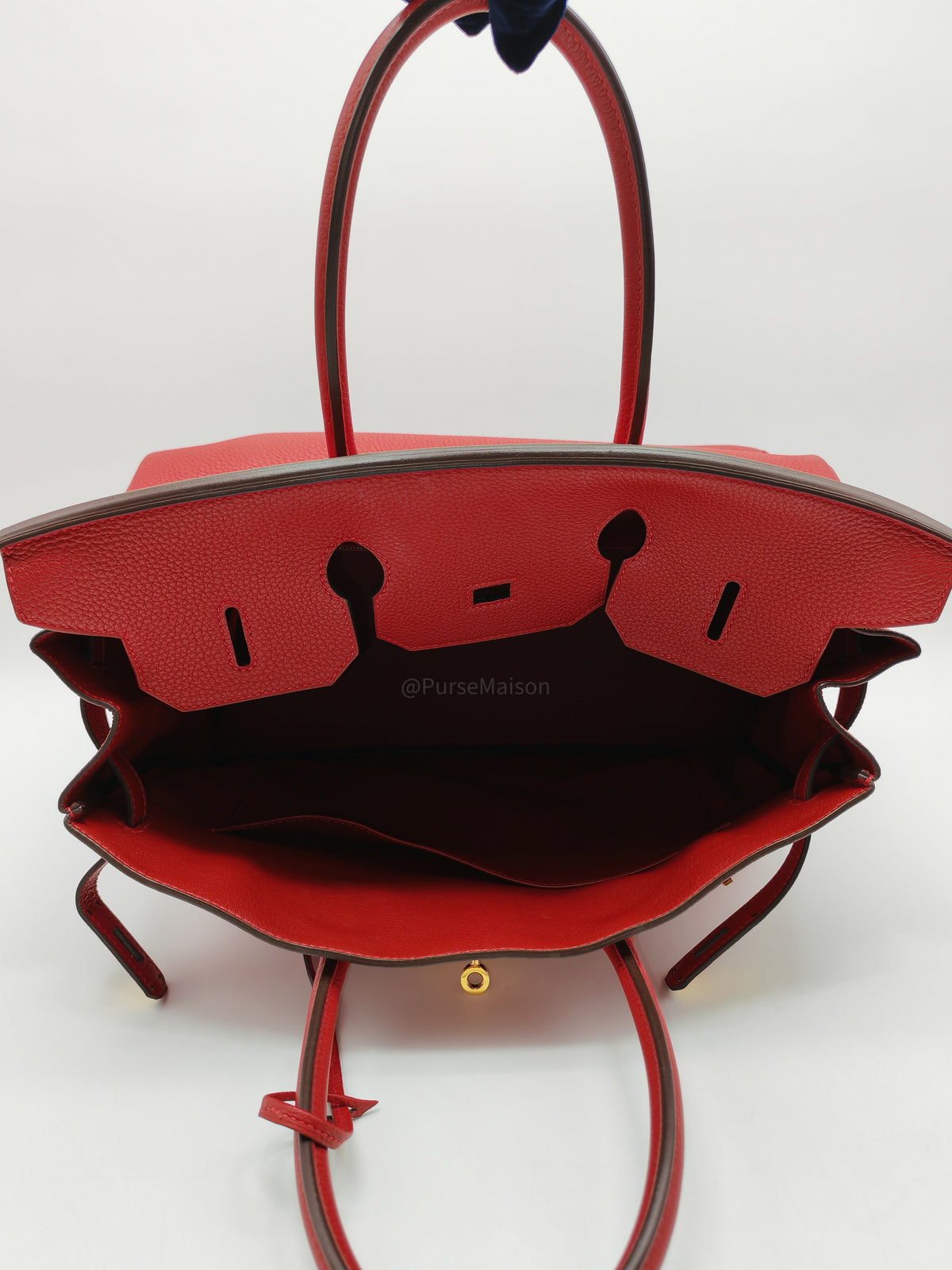 Hermes Birkin 35 Retourne in Rouge Togo Leather in Gold Hardware Stamp A (2017) | Purse Maison Luxury Bags Shop