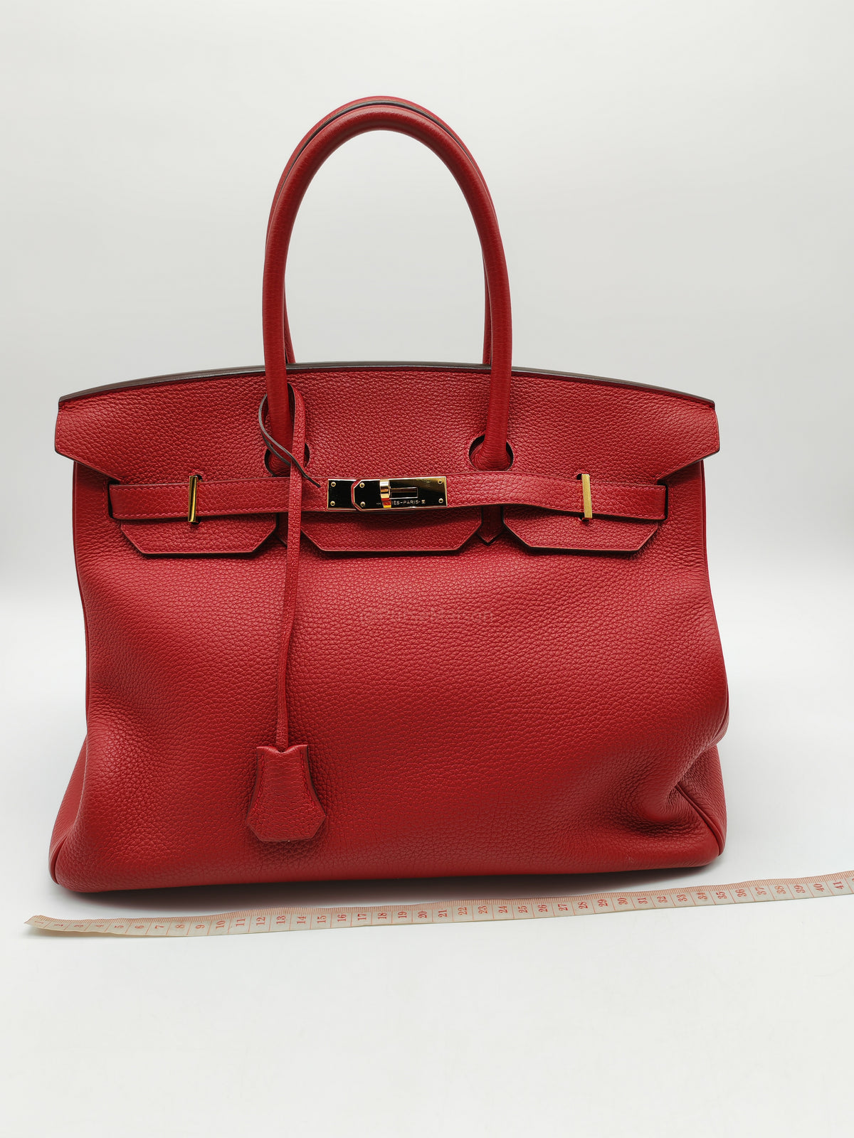 Hermes Birkin 35 Retourne in Rouge Togo Leather in Gold Hardware Stamp A (2017) | Purse Maison Luxury Bags Shop