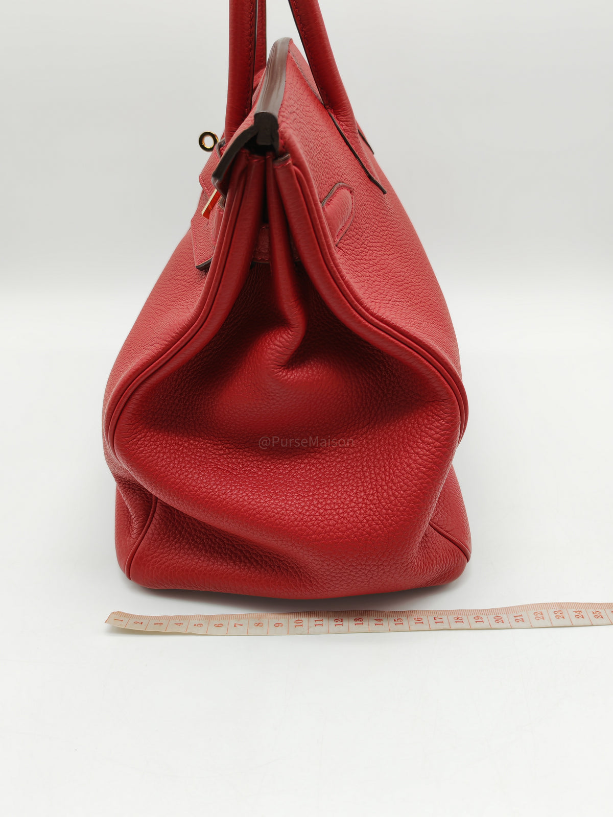 Hermes Birkin 35 Retourne in Rouge Togo Leather in Gold Hardware Stamp A (2017) | Purse Maison Luxury Bags Shop