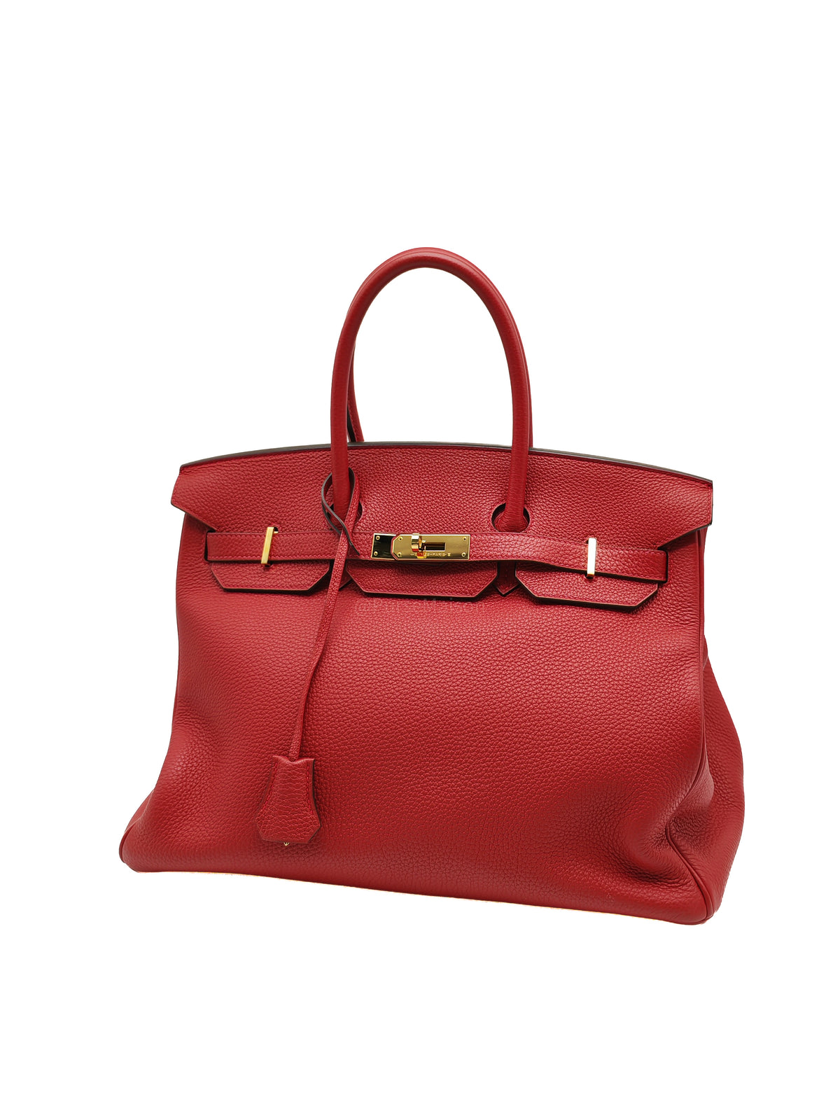 Hermes Birkin 35 Retourne in Rouge Togo Leather in Gold Hardware Stamp A (2017) | Purse Maison Luxury Bags Shop