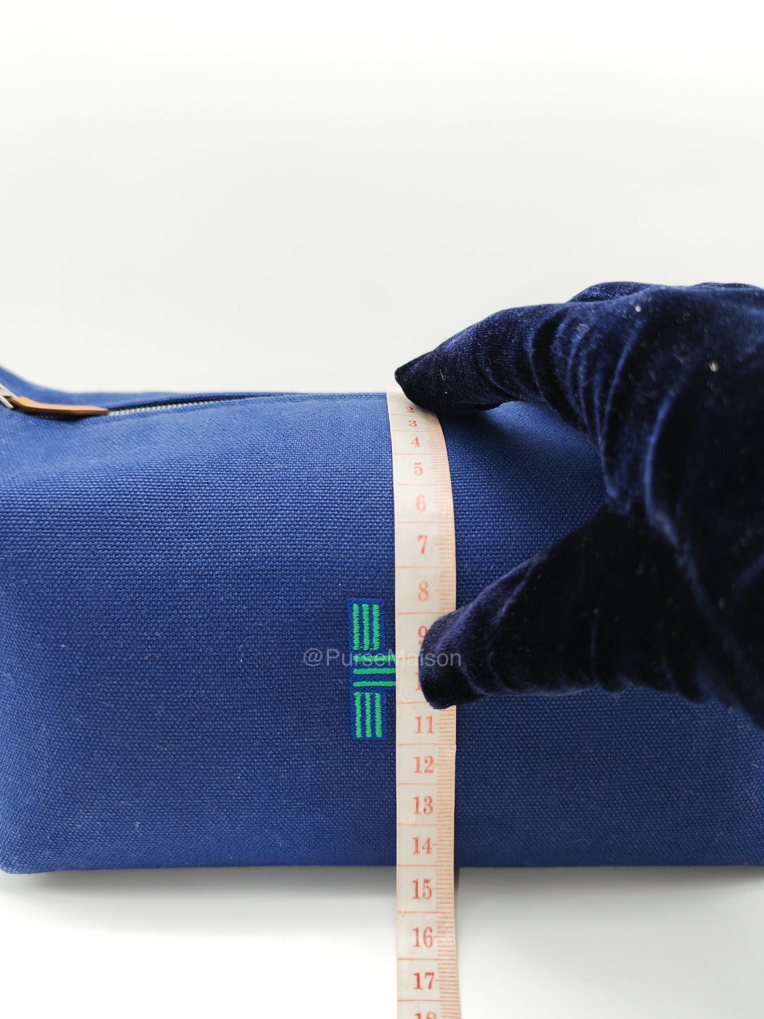 Hermes Bride-A-Brac Toiletry Vanity Case in Blue/Green Cotton Canvas and Palladium Hardware | Purse Maison Luxury Bags Shop