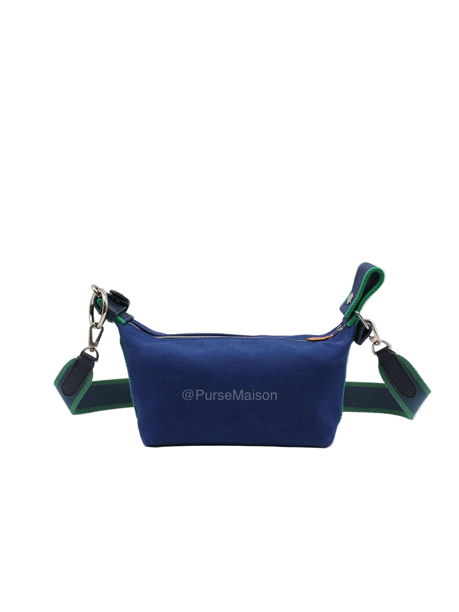 Hermes Bride-A-Brac Toiletry Vanity Case in Blue/Green Cotton Canvas and Palladium Hardware | Purse Maison Luxury Bags Shop