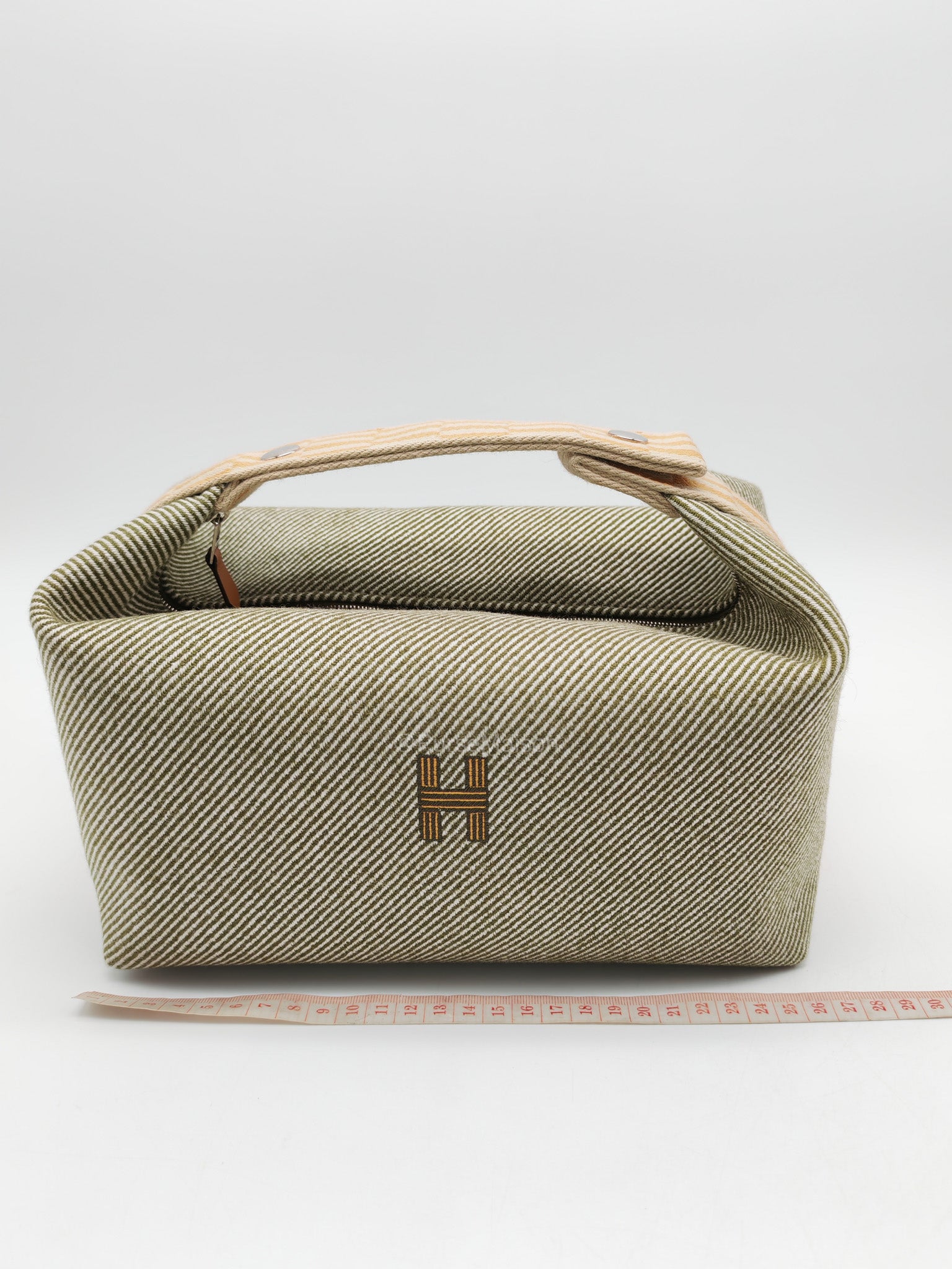 Hermes Bride-A-Brac Travel Case in Green H Natte Wool Canvas | Purse Maison Luxury Bags Shop