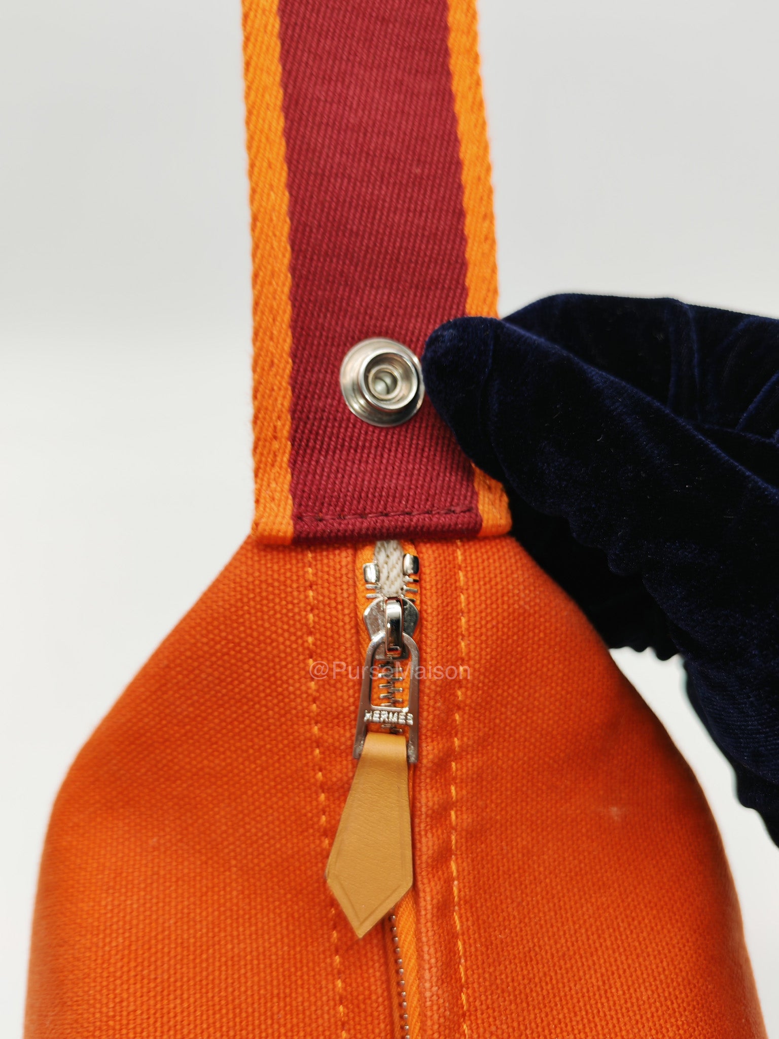 Hermes Bride-a-Brac Vanity Case in Orange Toile Canvas and Palladium Hardware | Purse Maison Luxury Bags Shop