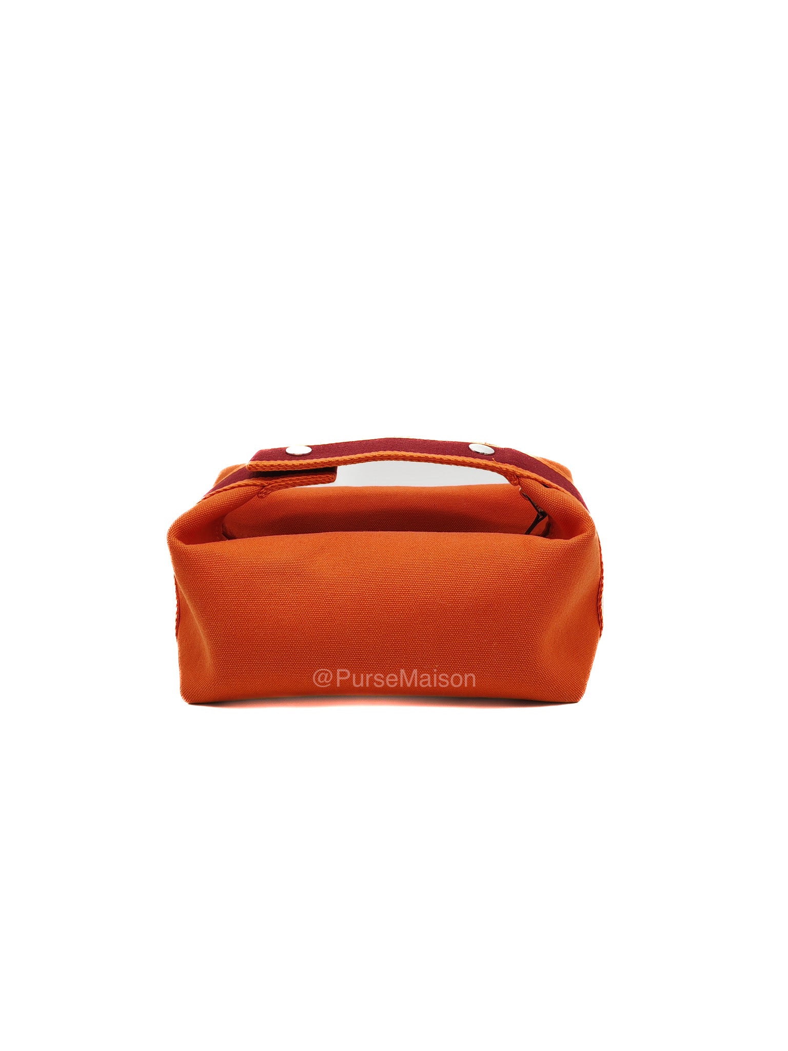 Hermes Bride-a-Brac Vanity Case in Orange Toile Canvas and Palladium Hardware | Purse Maison Luxury Bags Shop