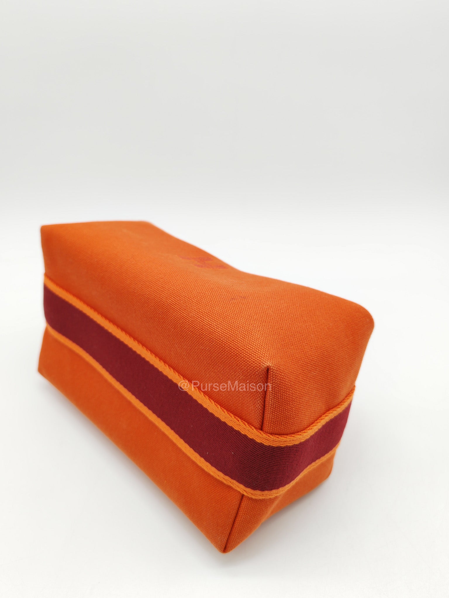 Hermes Bride-a-Brac Vanity Case in Orange Toile Canvas and Palladium Hardware | Purse Maison Luxury Bags Shop